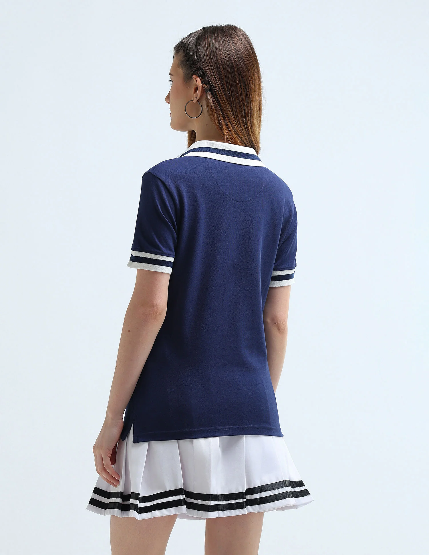 Broad Tipped Collar Solid Polo Shirt - Image 5