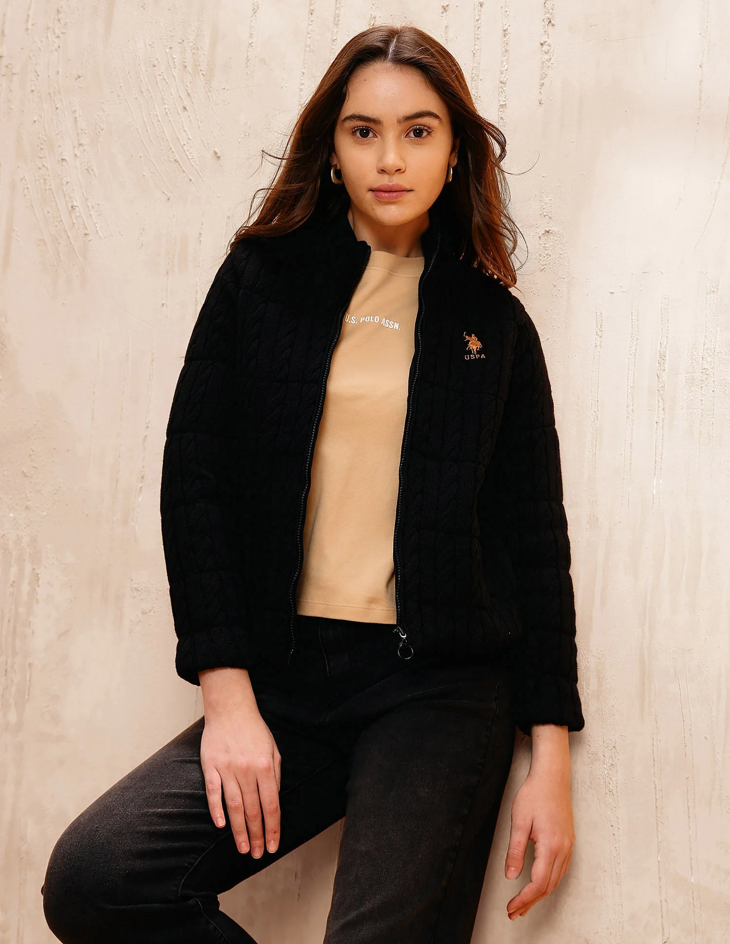 Cable Knit Regular Fit Jacket