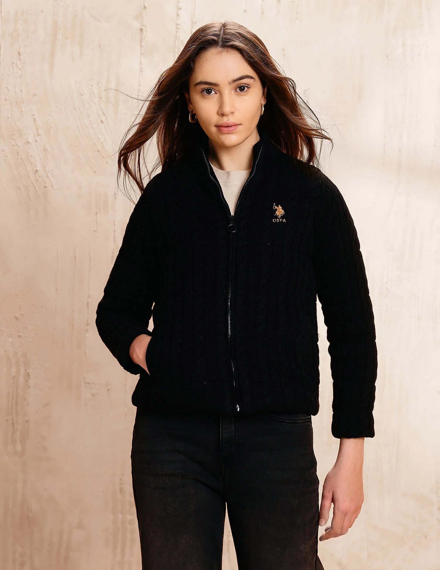 Cable Knit Regular Fit Jacket - Image 6