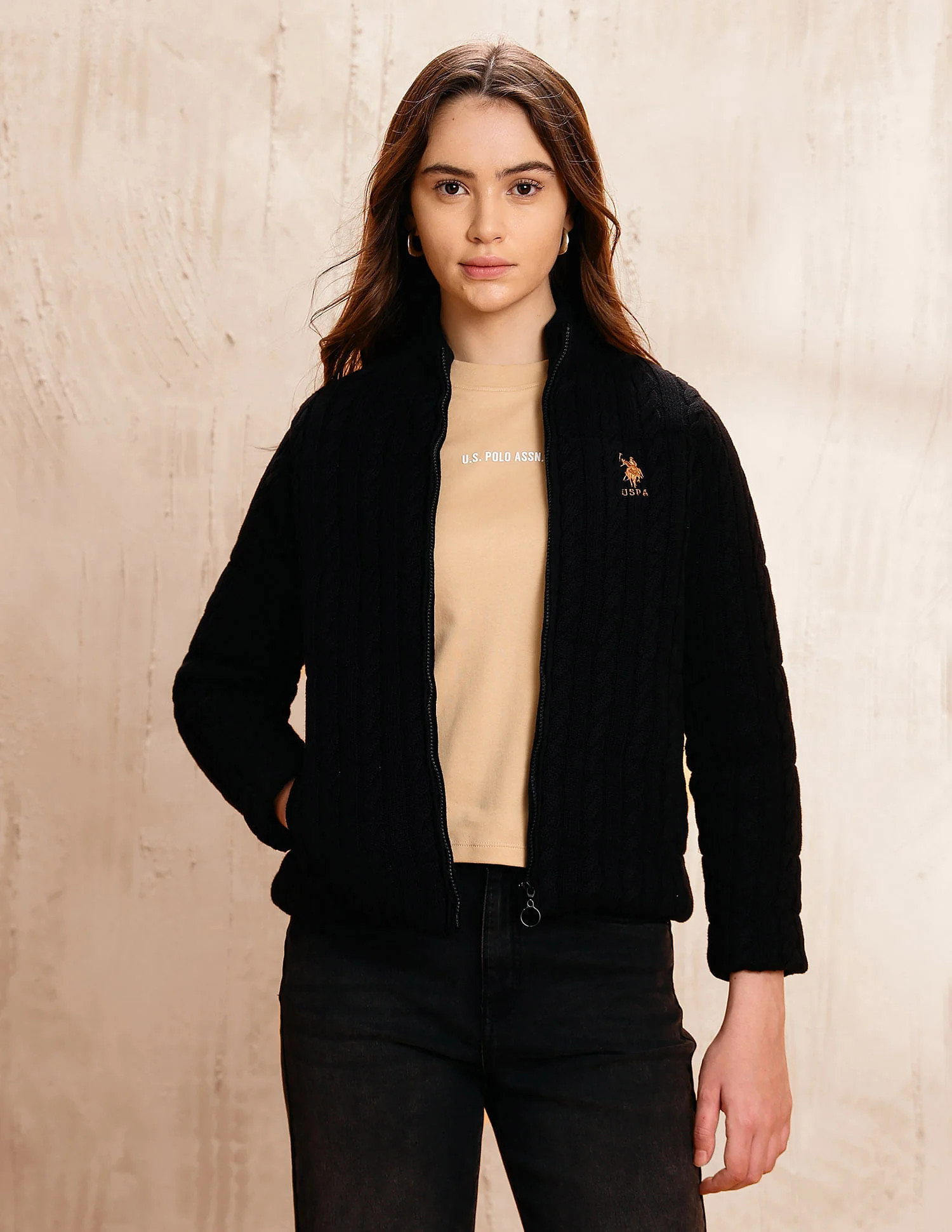 Cable Knit Regular Fit Jacket - Image 9