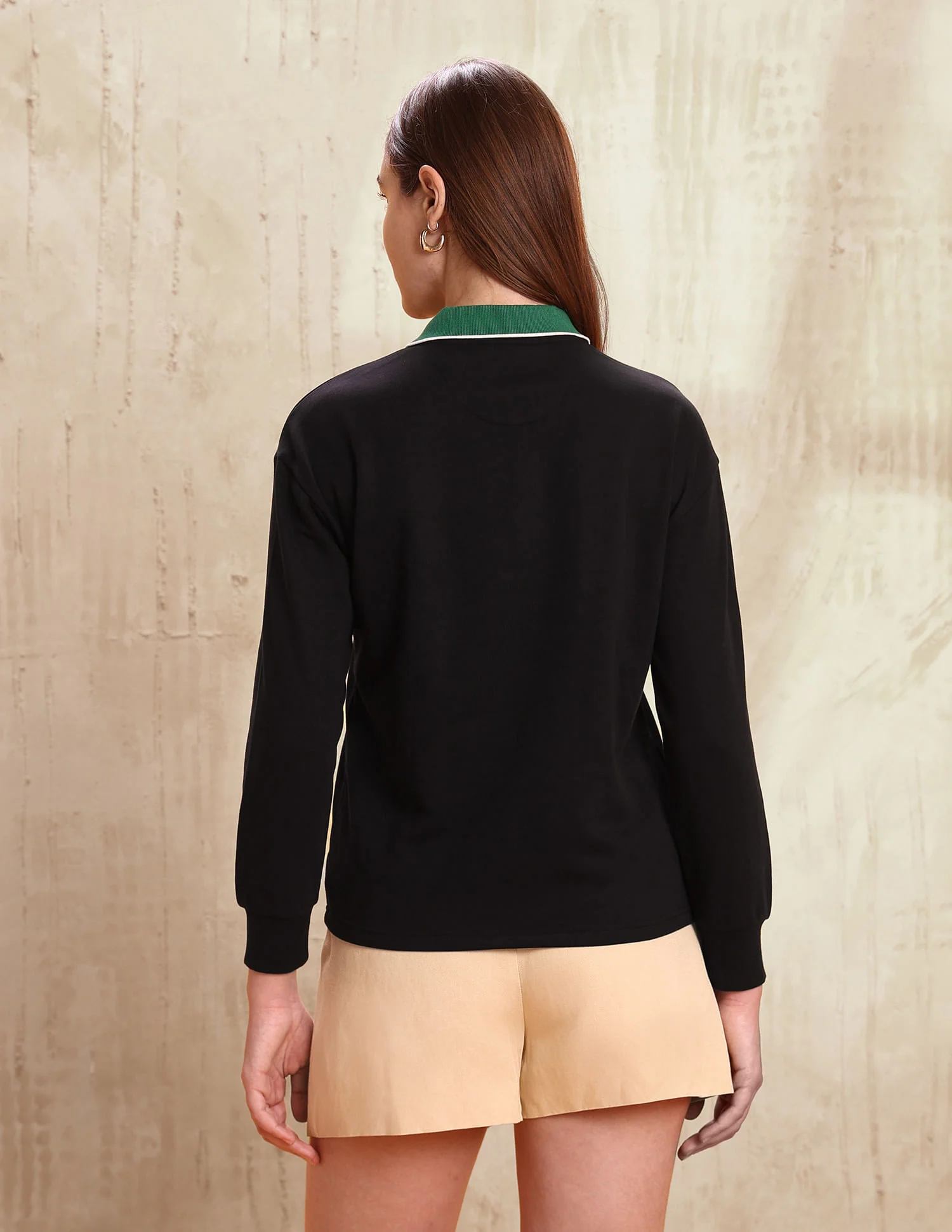 Colourblocked Regular Fit Polo Collar Sweater - Image 5
