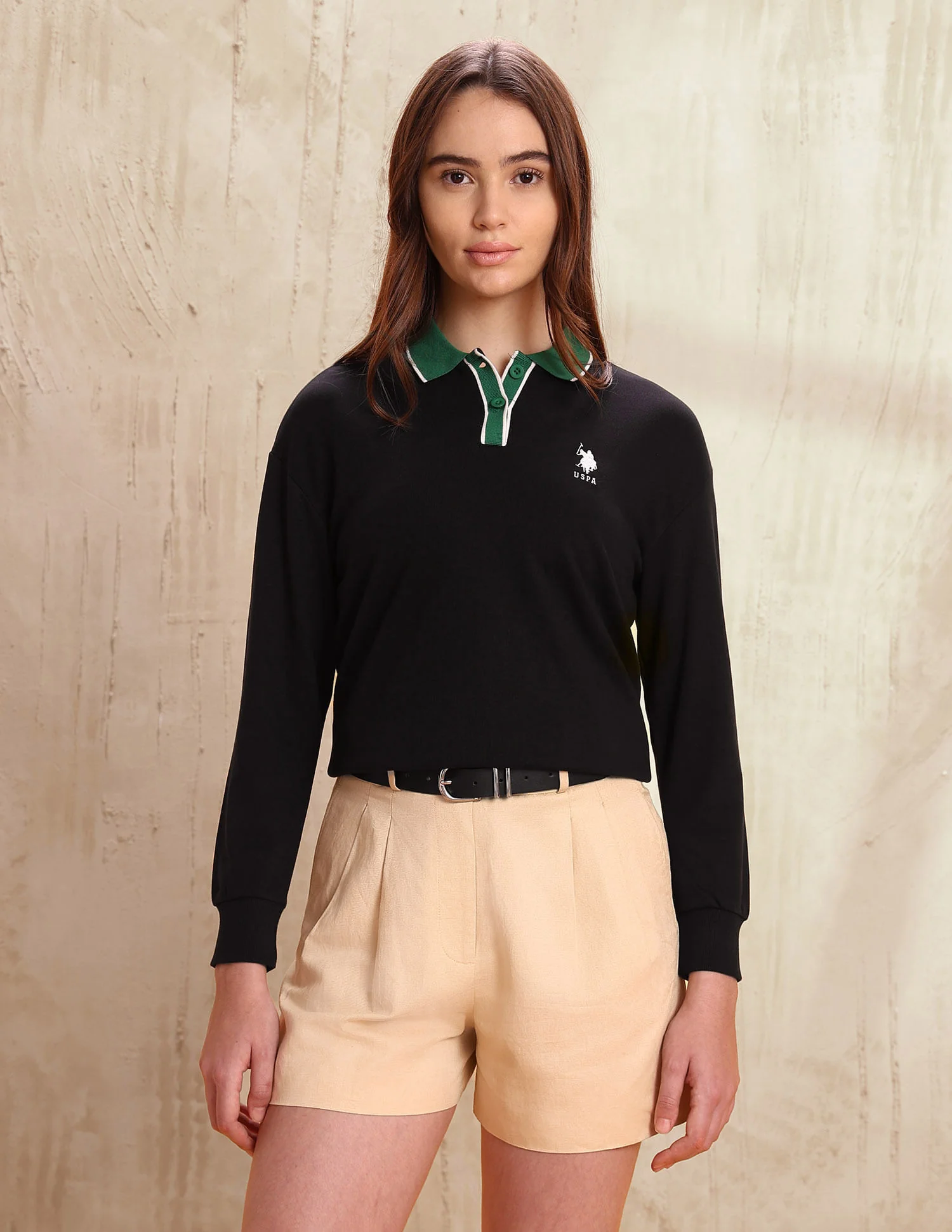 Colourblocked Regular Fit Polo Collar Sweater - Image 6
