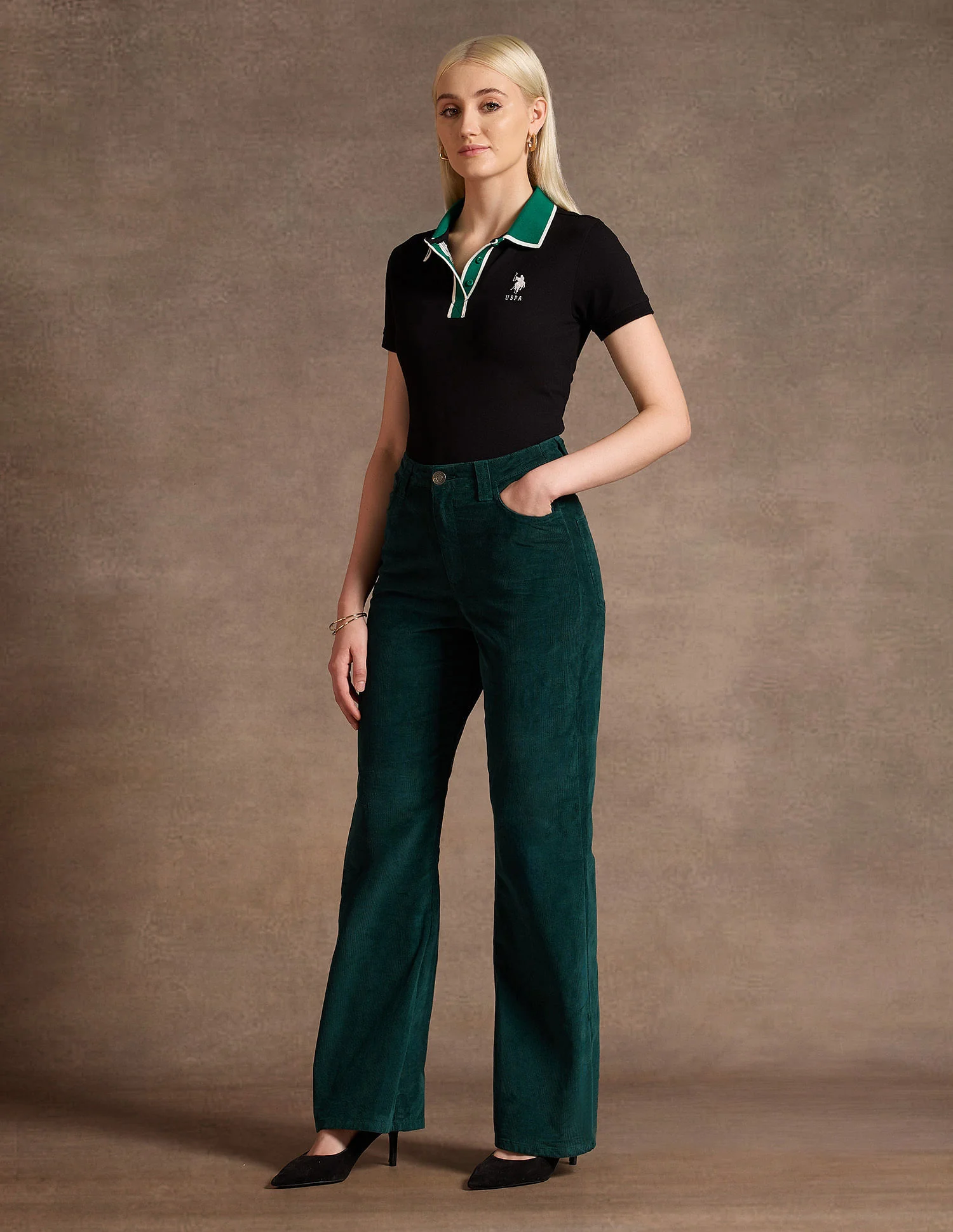 Contrast Collar Cotton Polo Shirt - Image 3