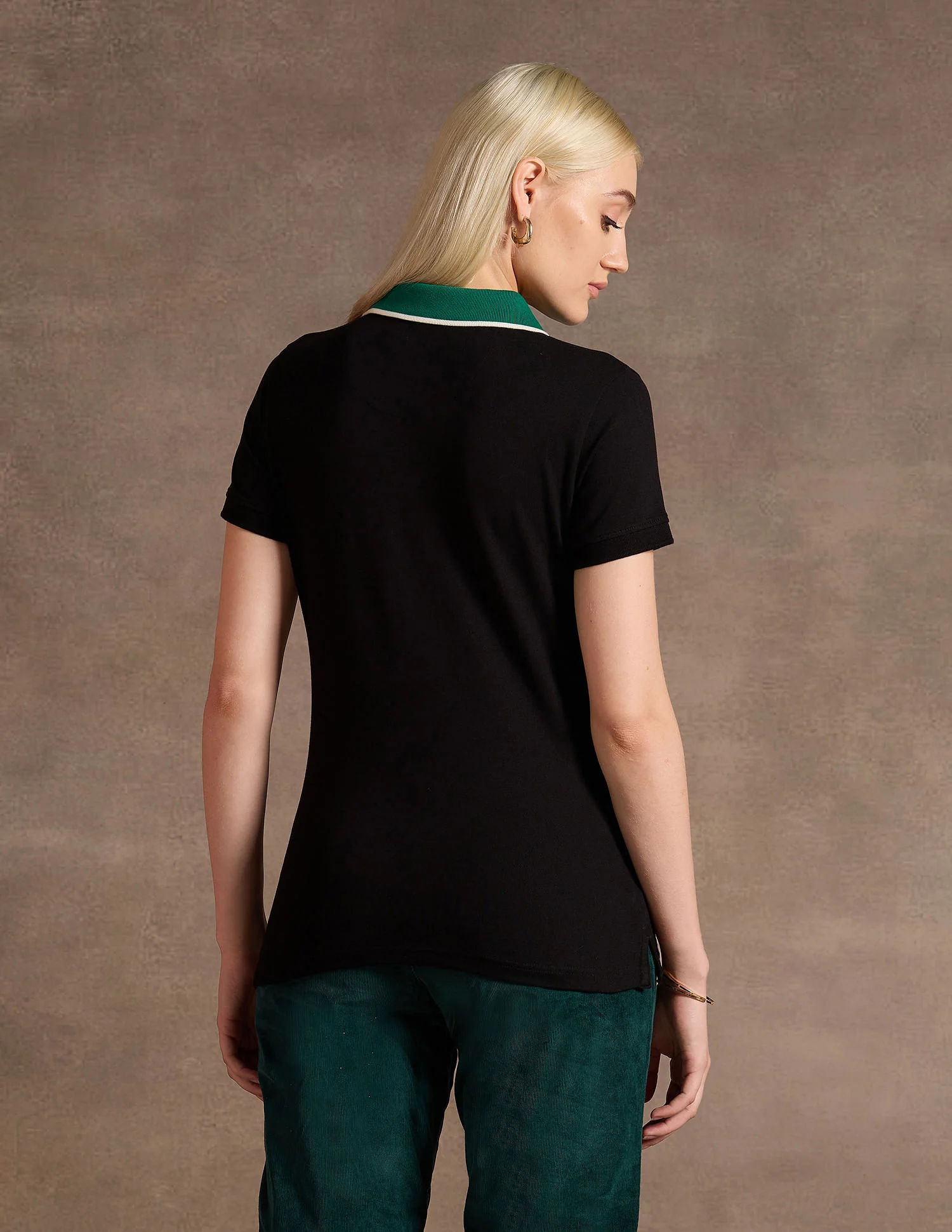 Contrast Collar Cotton Polo Shirt - Image 5