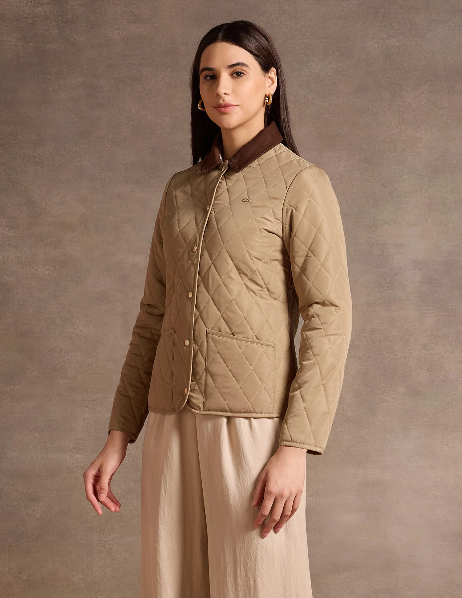 Contrast Collar Puffer Jacket - Image 4