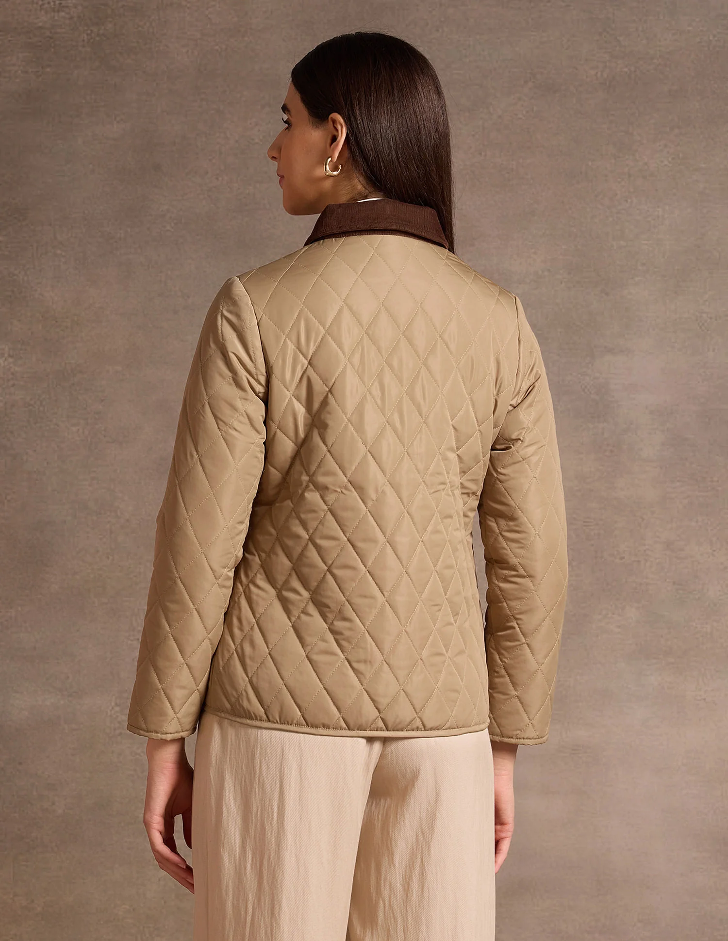 Contrast Collar Puffer Jacket - Image 5