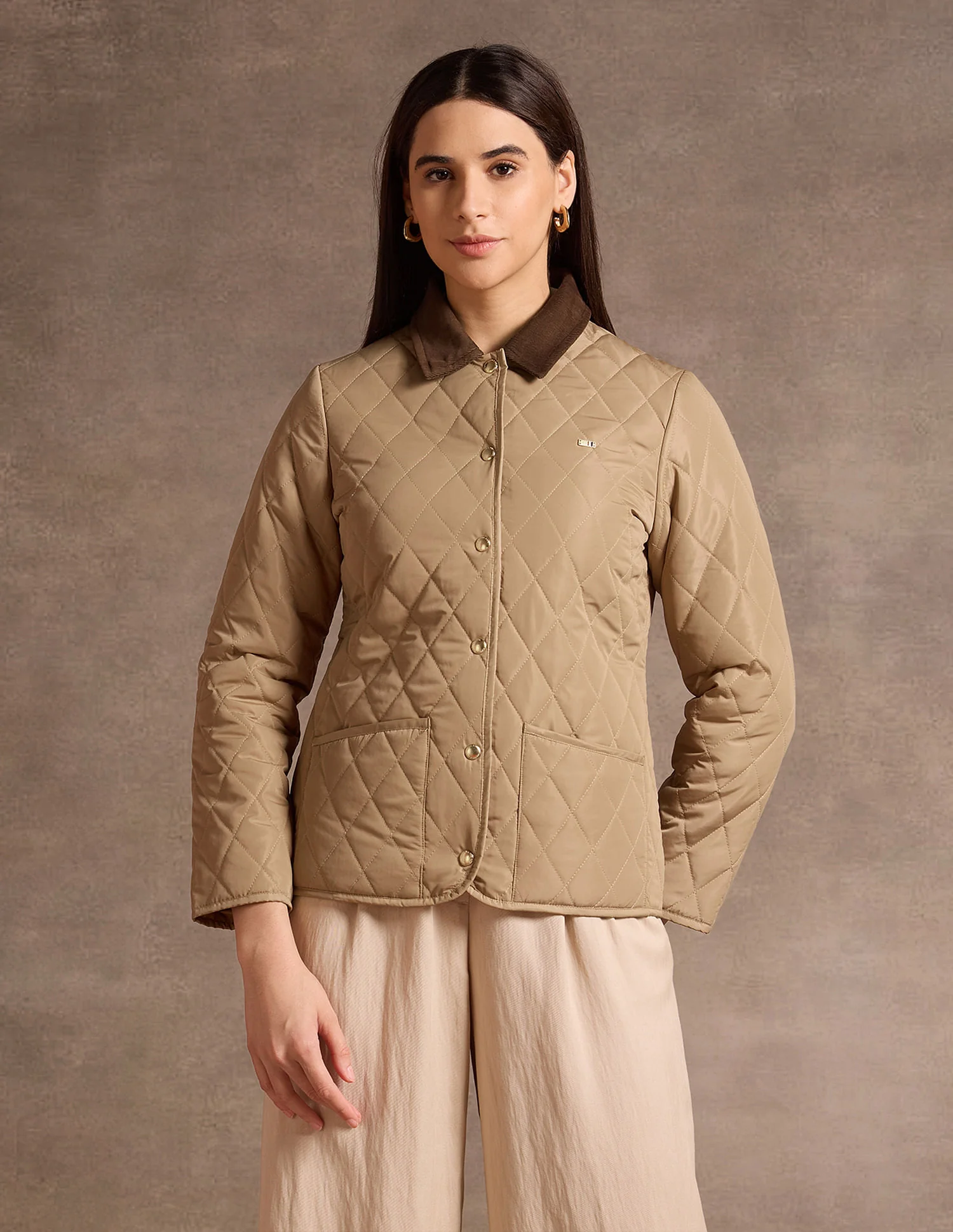 Contrast Collar Puffer Jacket - Image 6
