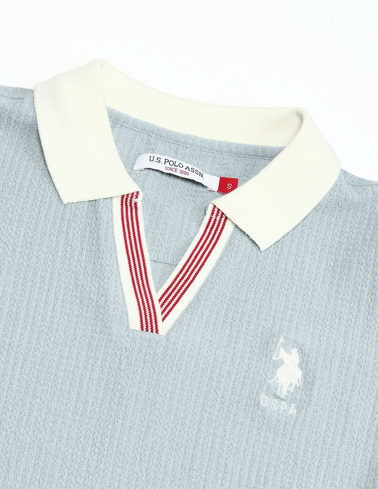 Contrast Collar Textured Polo Shirt - Image 8