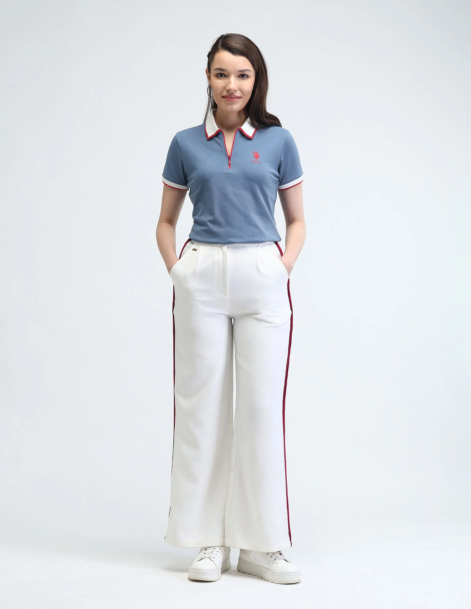 Contrast Collar Tipped Polo Shirt - Image 3