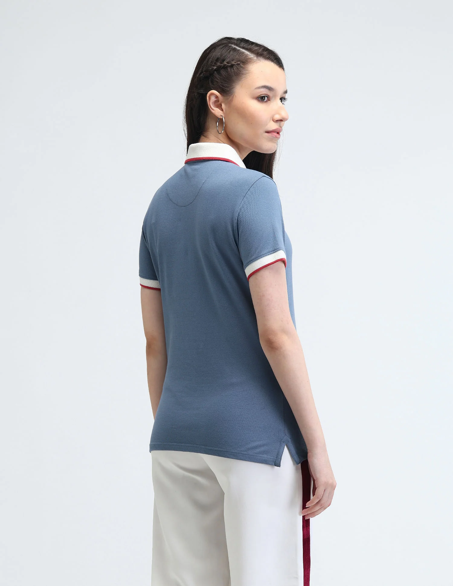 Contrast Collar Tipped Polo Shirt - Image 5