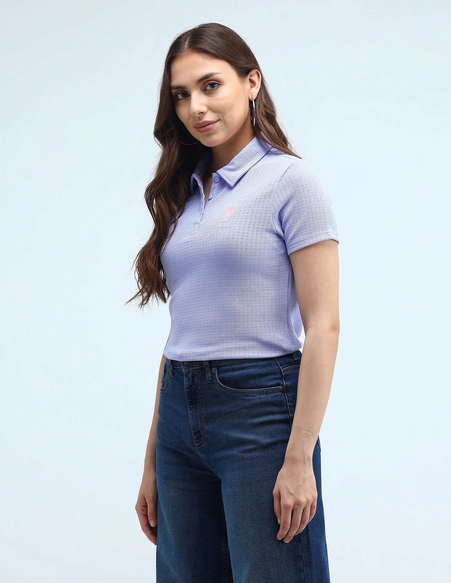 Contrast Logo Textured Polo Shirt - Image 4