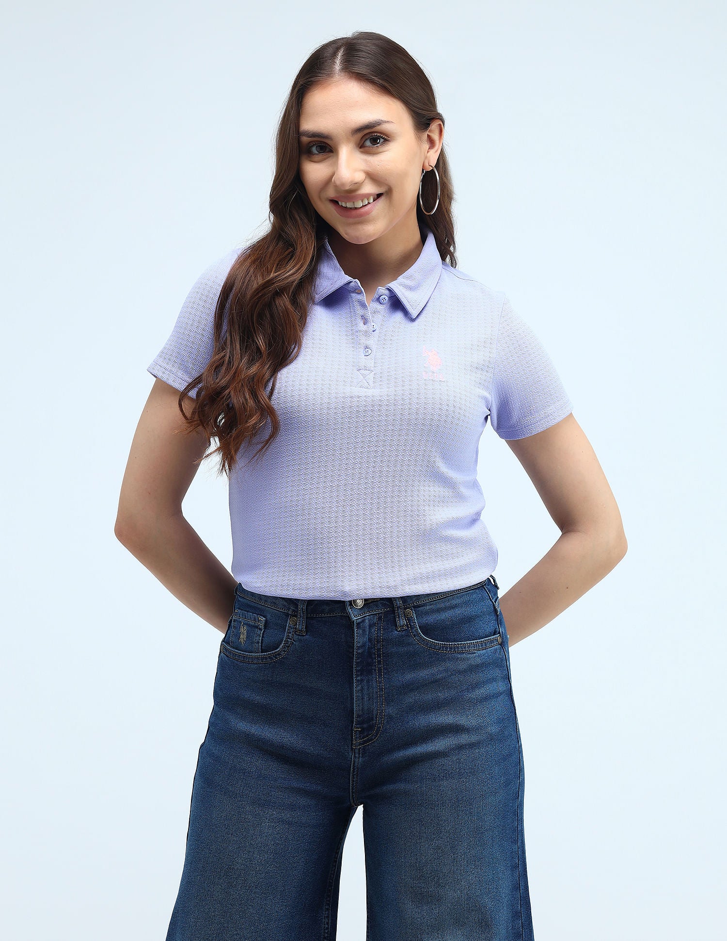 Contrast Logo Textured Polo Shirt - Image 6