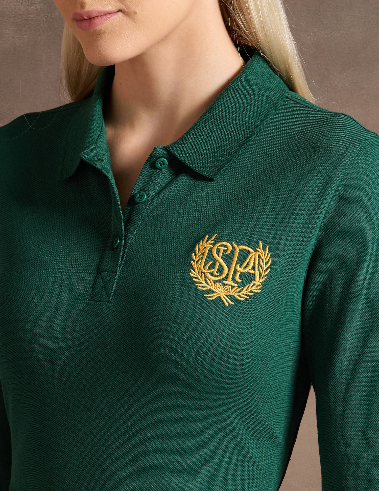 Crest Logo Long Sleeve Polo Shirt - Image 7