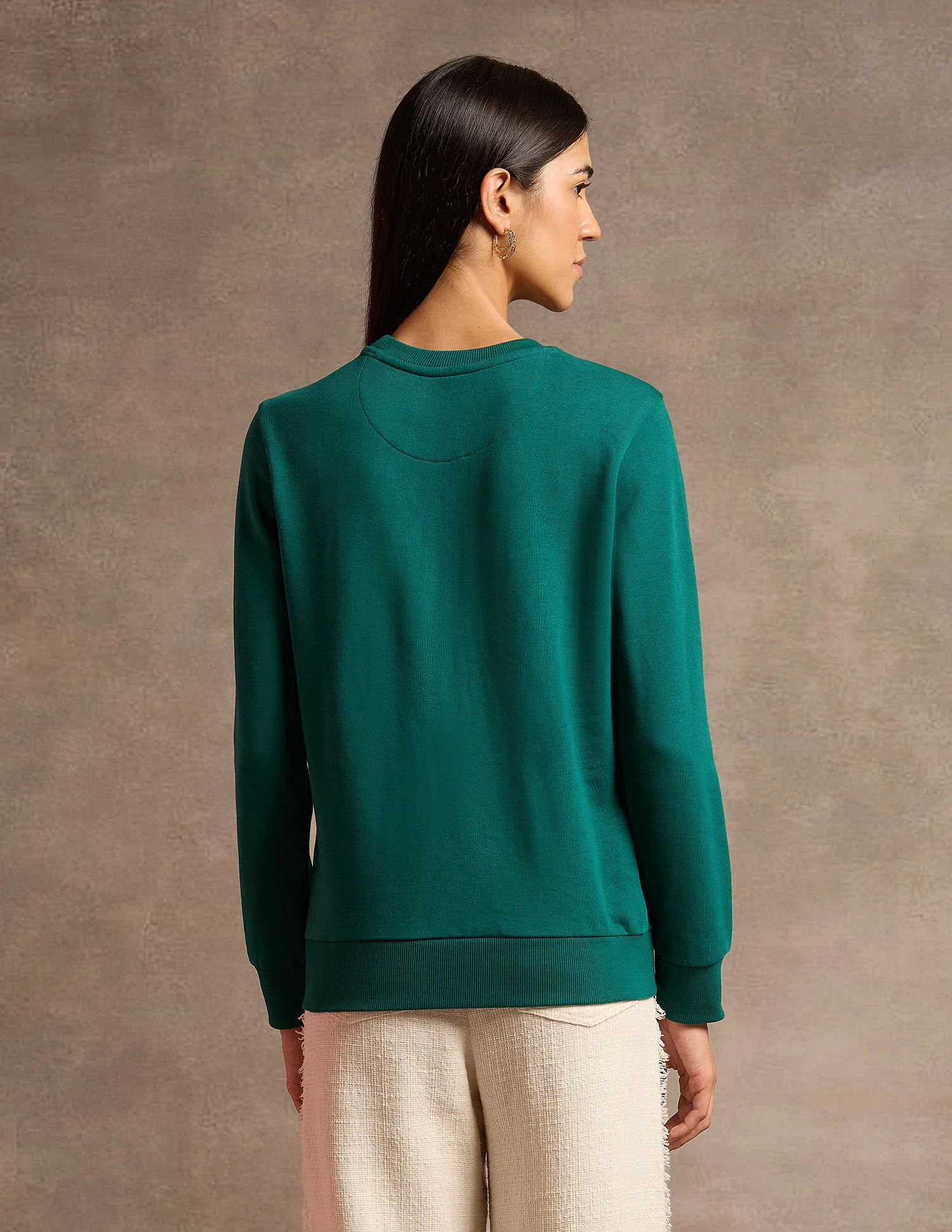 Crew Neck Brand Embroidered Sweatshirt - Image 5