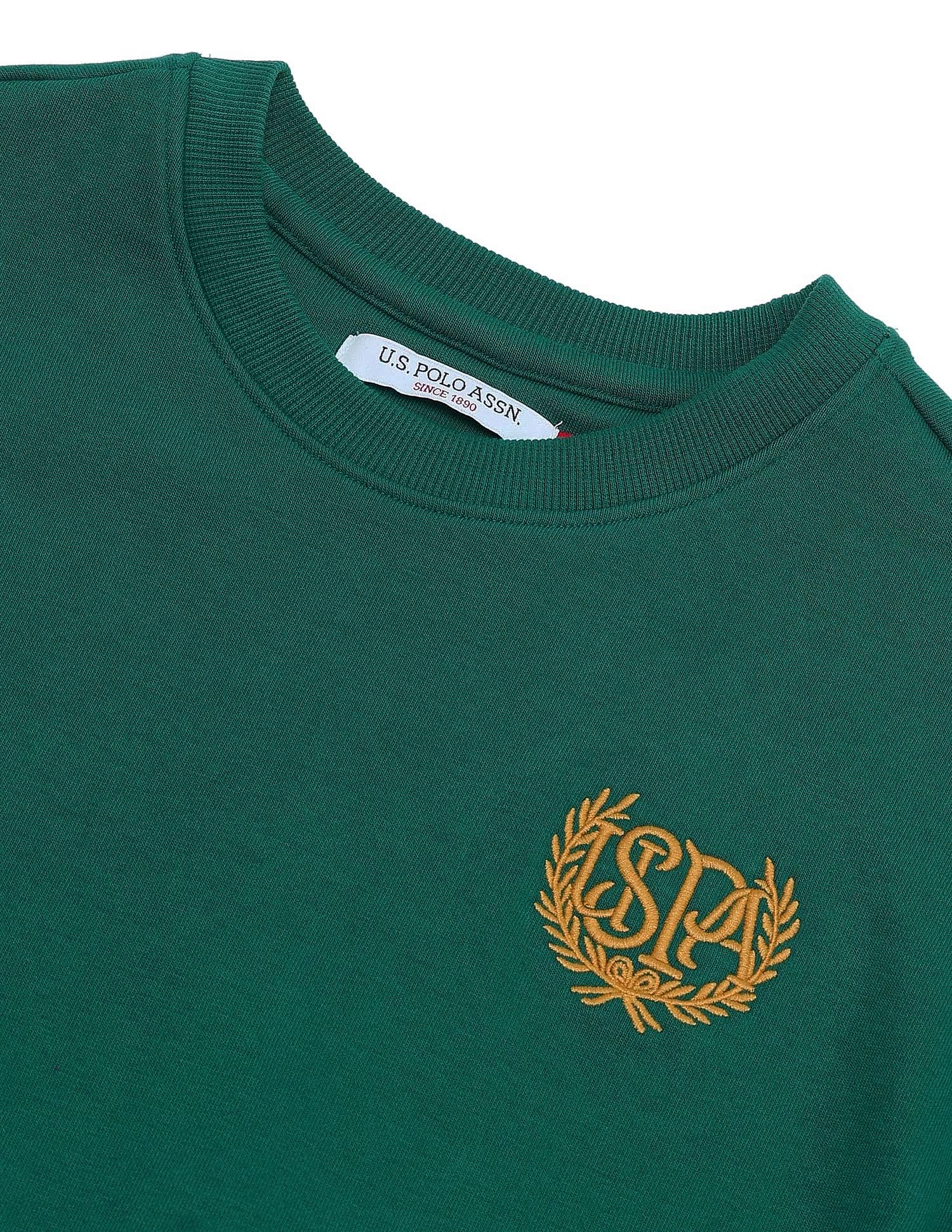 Crew Neck Logo Embroidered Sweatshirt - Image 8