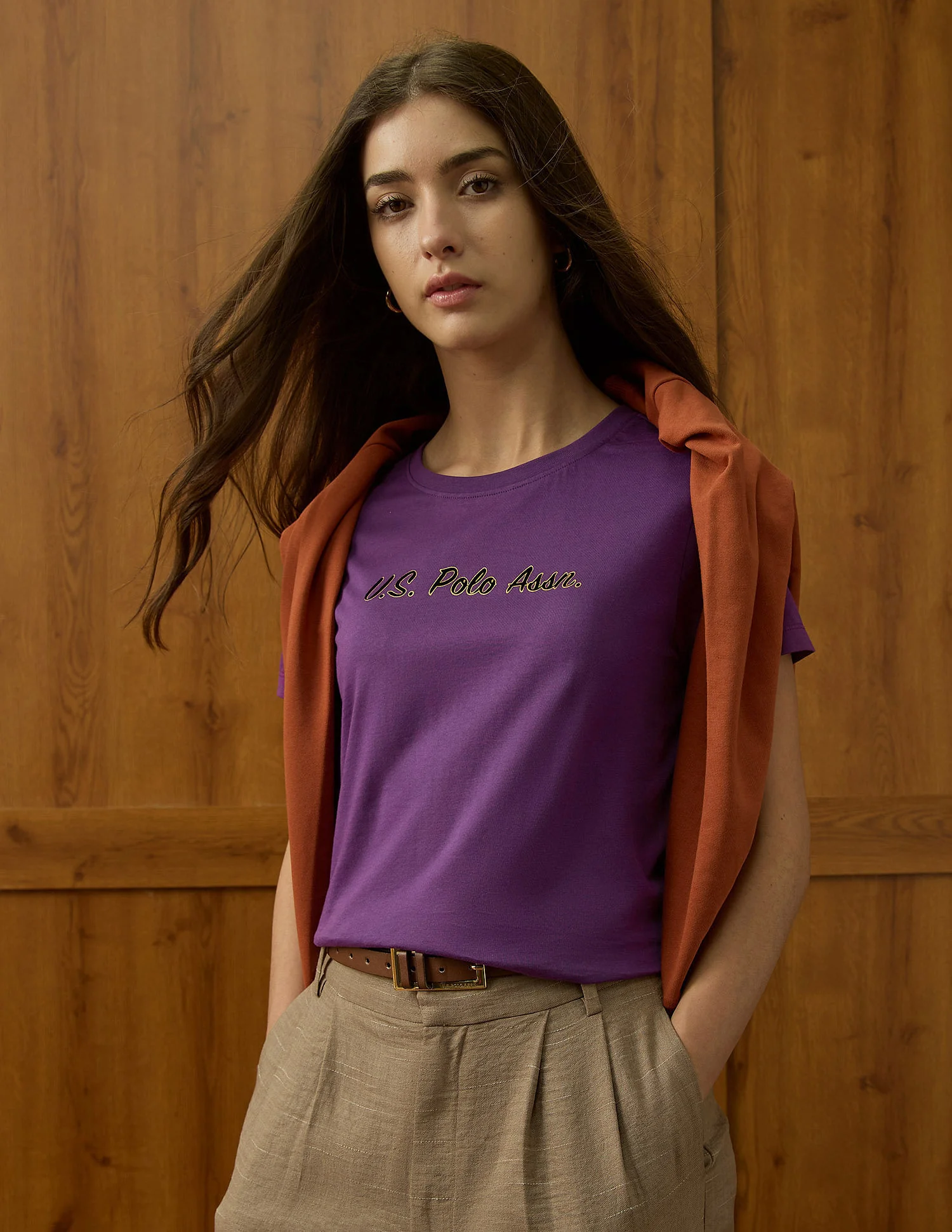 Crew Neck Regular Fit Tshirt With Flock Print