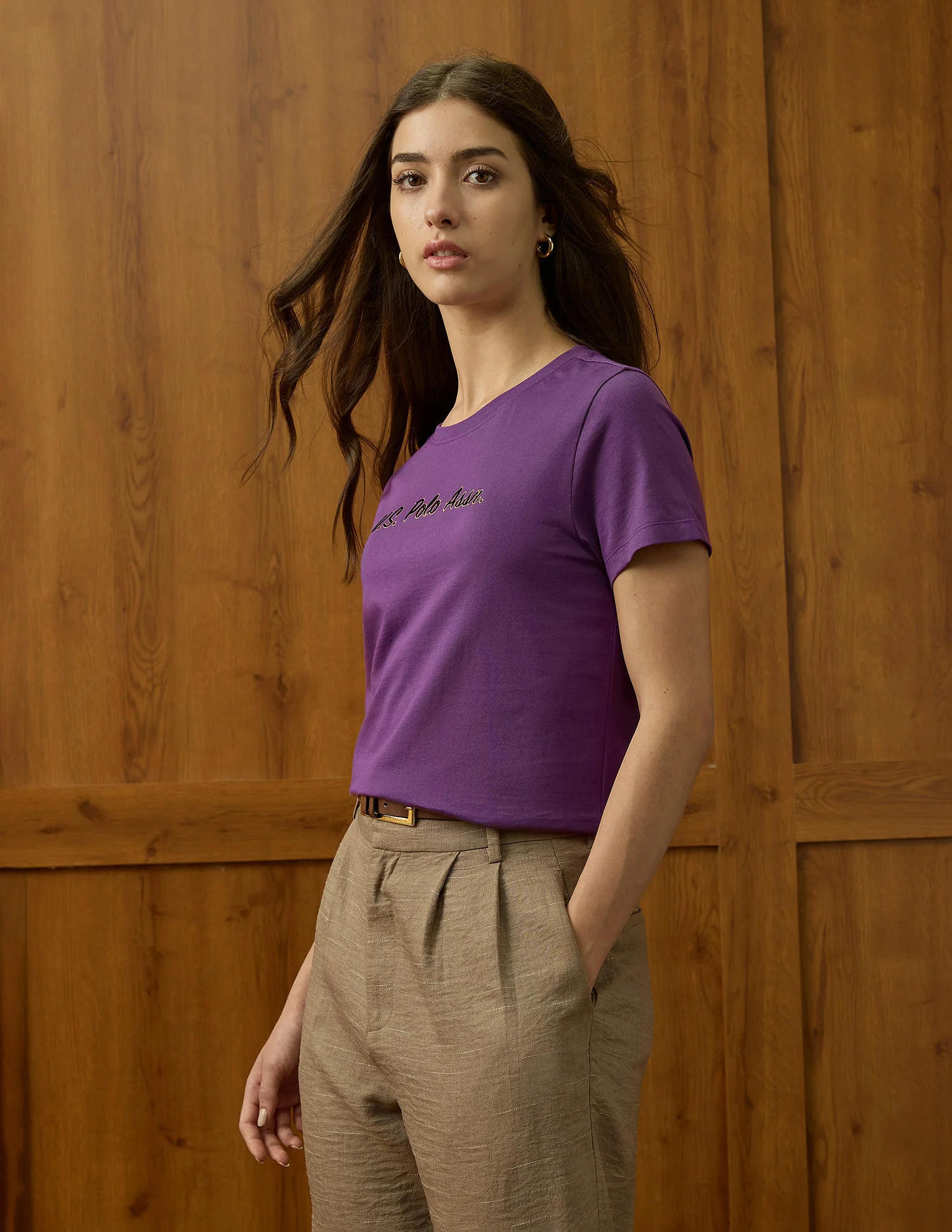 Crew Neck Regular Fit Tshirt With Flock Print - Image 4