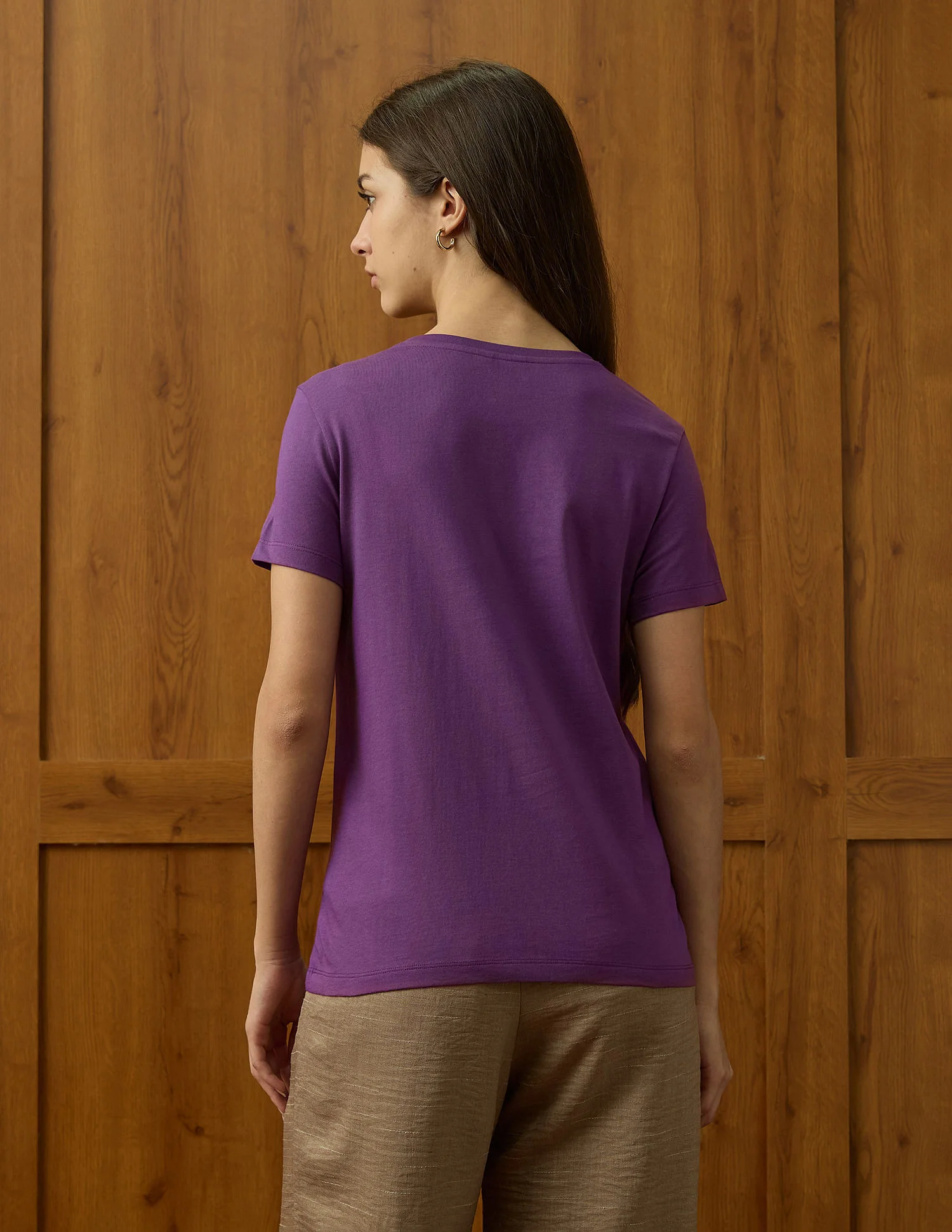 Crew Neck Regular Fit Tshirt With Flock Print - Image 5