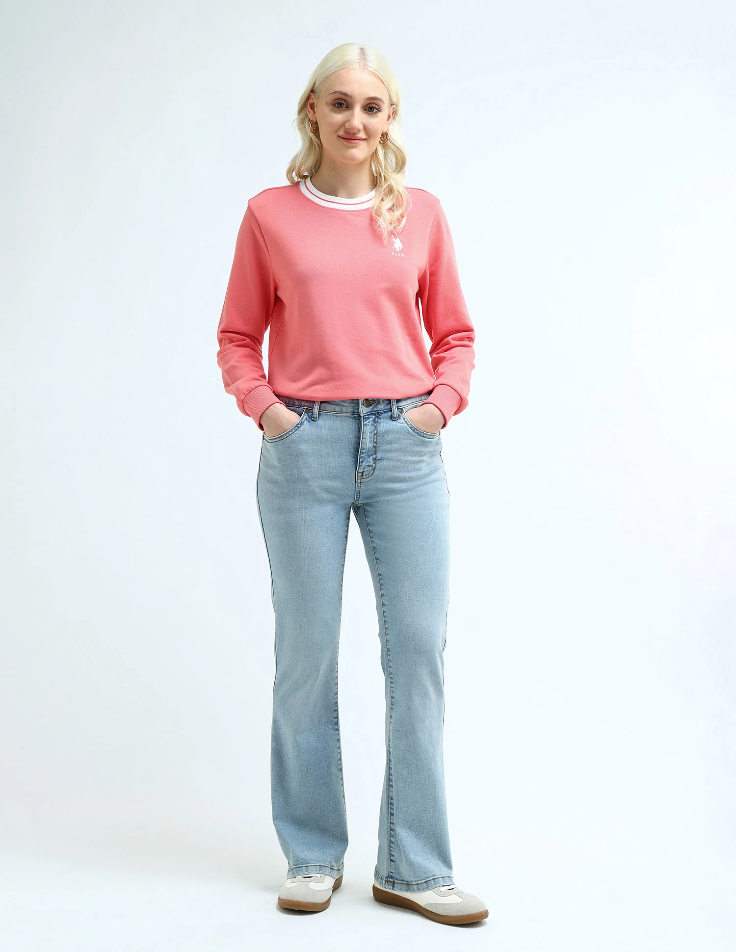 Crew Neck Solid Sweatshirt - Image 3