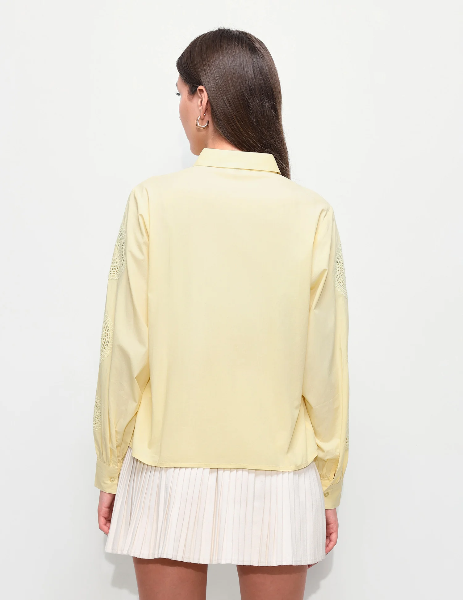Crochet Solid Relaxed Fit Shirt - Image 5