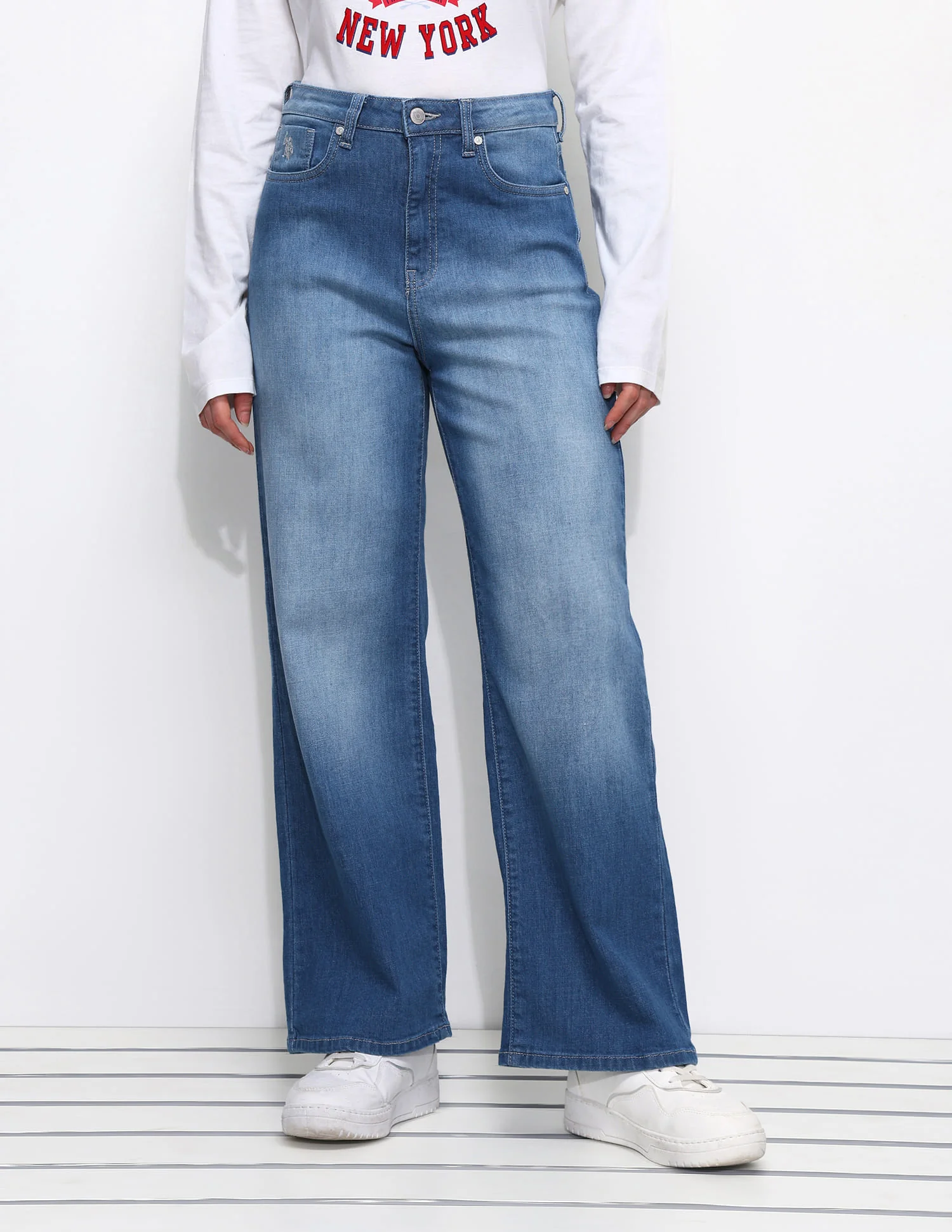 Cross Hatch Wide Leg Jeans - Image 6