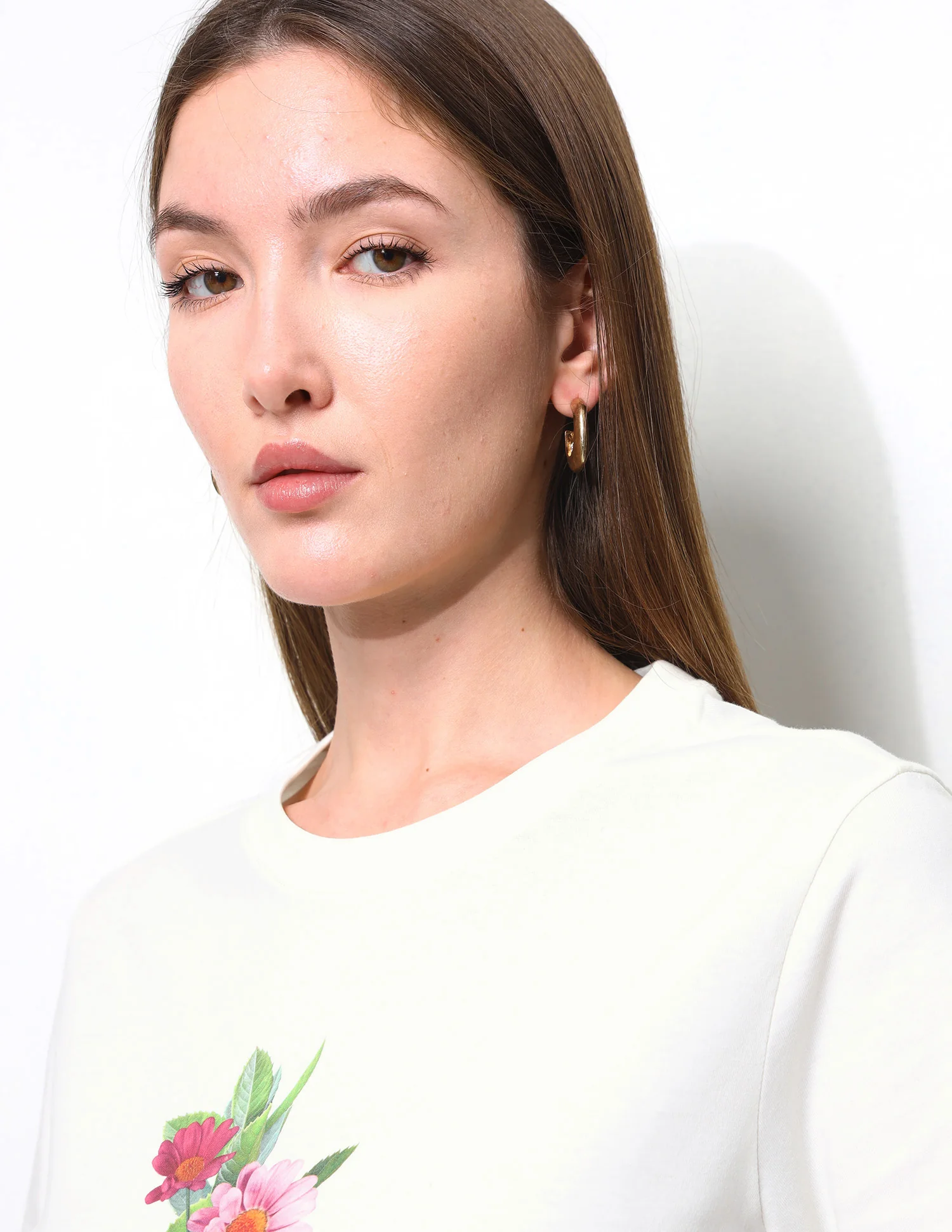Digital Hd Floral Printed Boxy Fit T-Shirt - Image 7