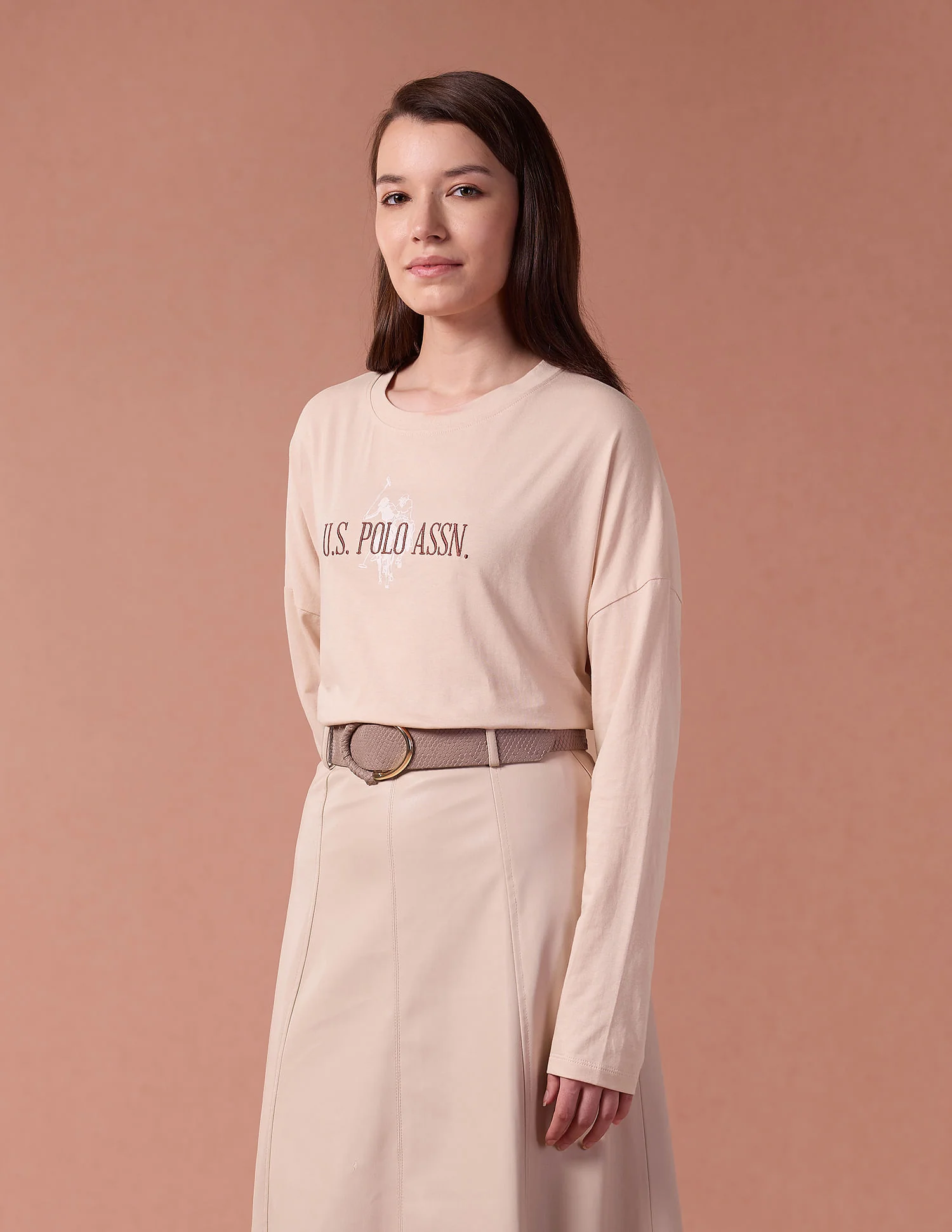 Drop Shoulder Brand Embroidered T-Shirt - Image 4
