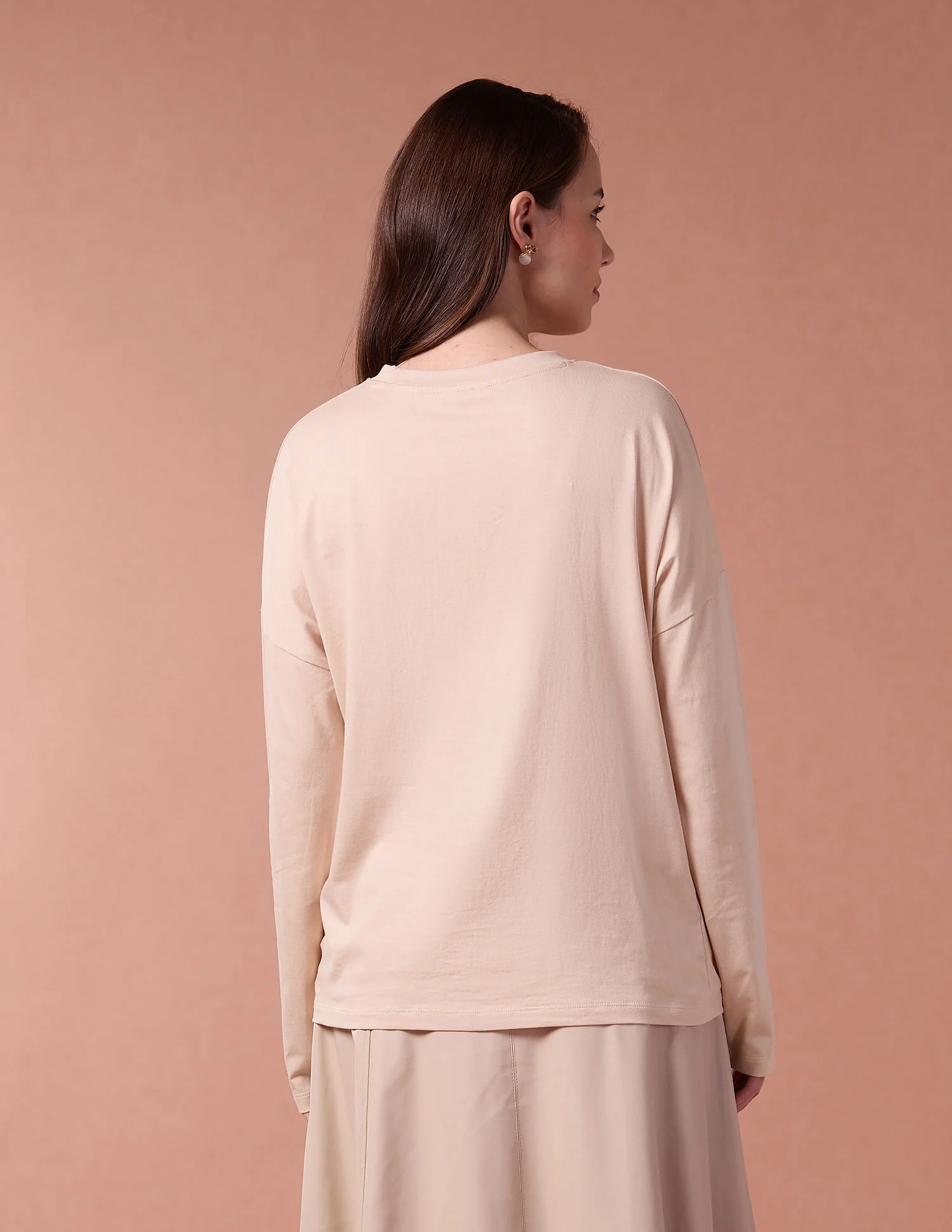 Drop Shoulder Brand Embroidered T-Shirt - Image 5