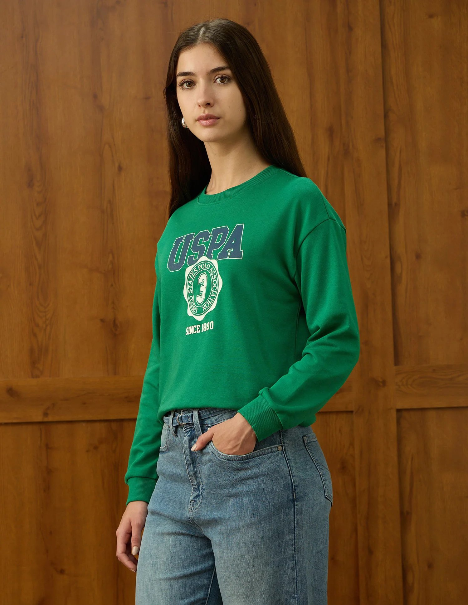 Drop Shoulder Brand Printed Sweatshirt - Image 4