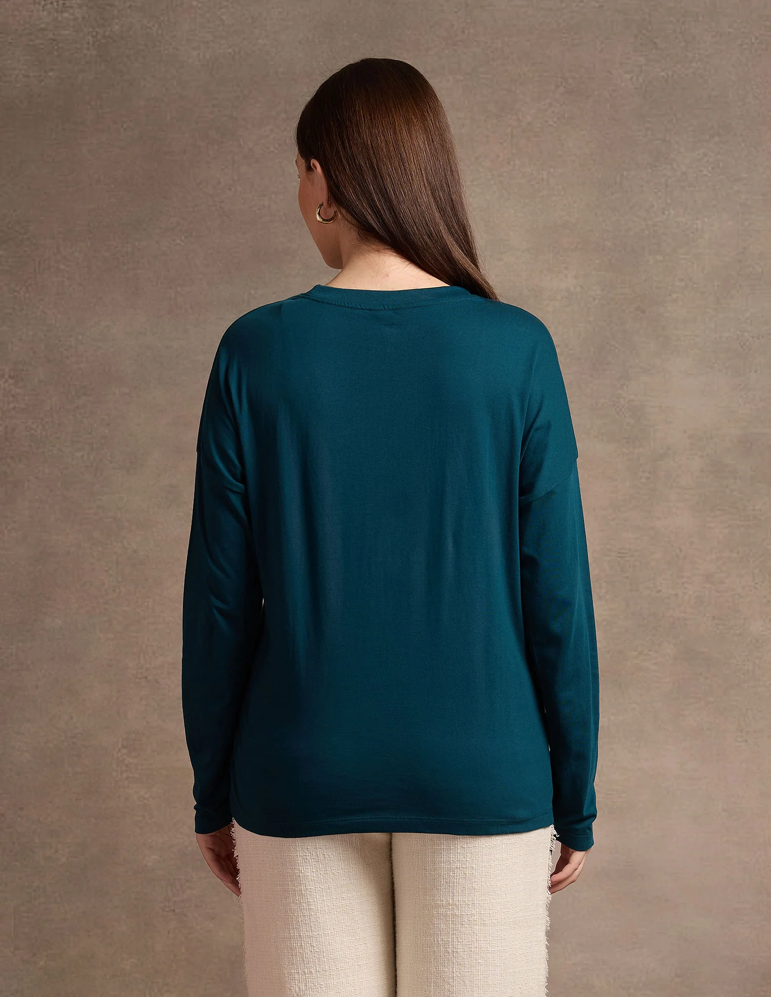 Drop Shoulder Satin Flock T-Shirt - Image 5
