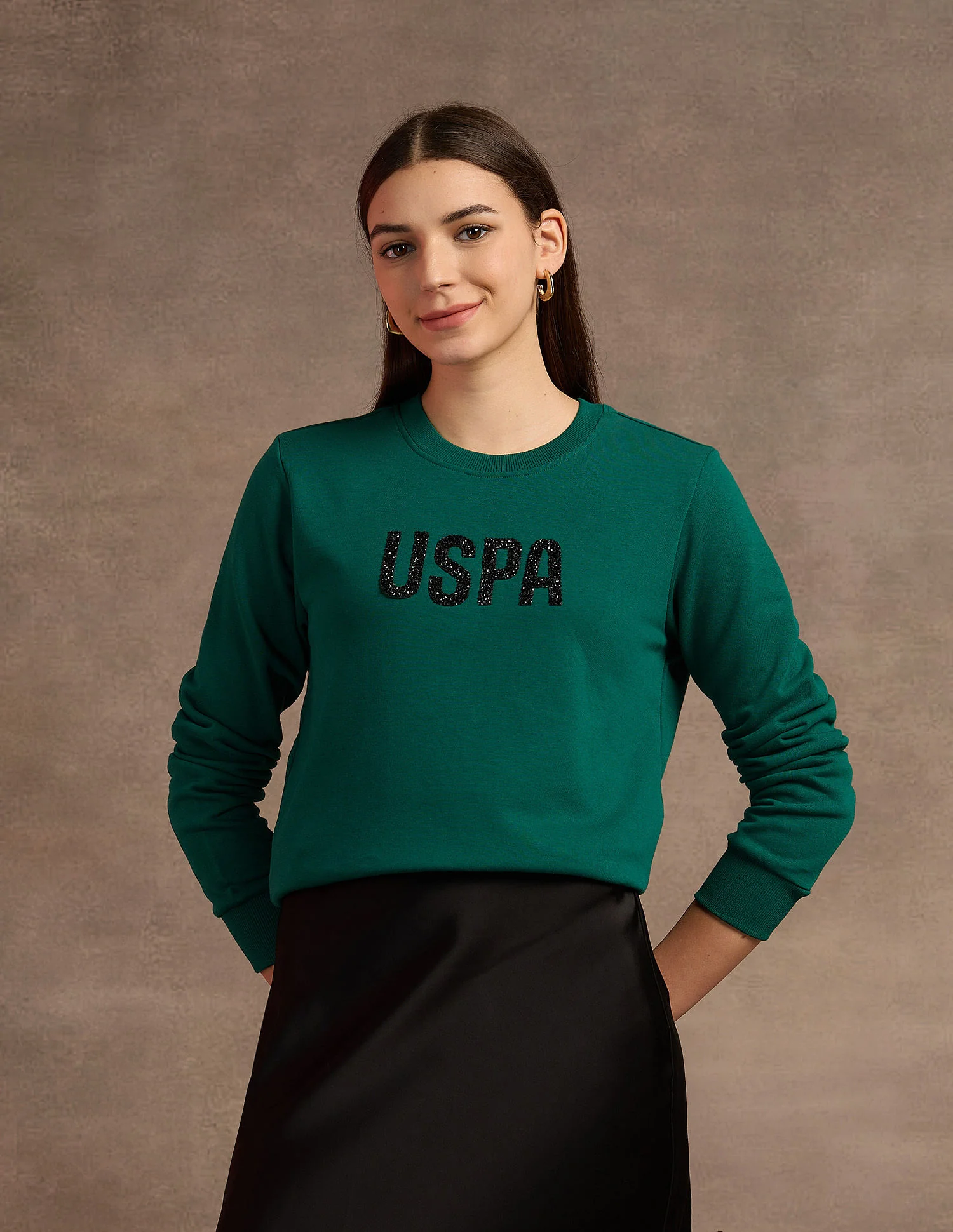 Drop Shoulder Tipped Sweatshirt