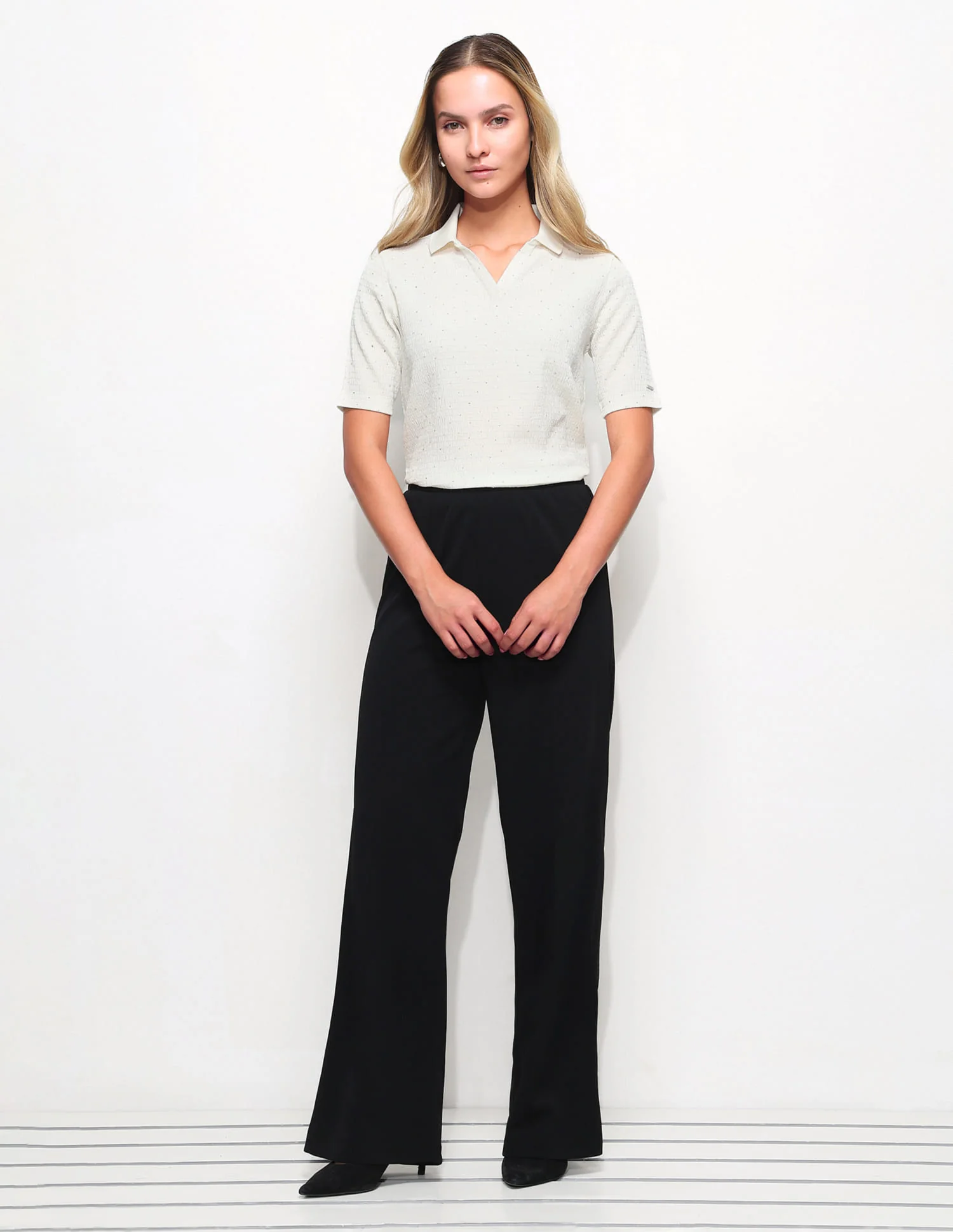 Embellished Textured Polo Shirt - Image 3