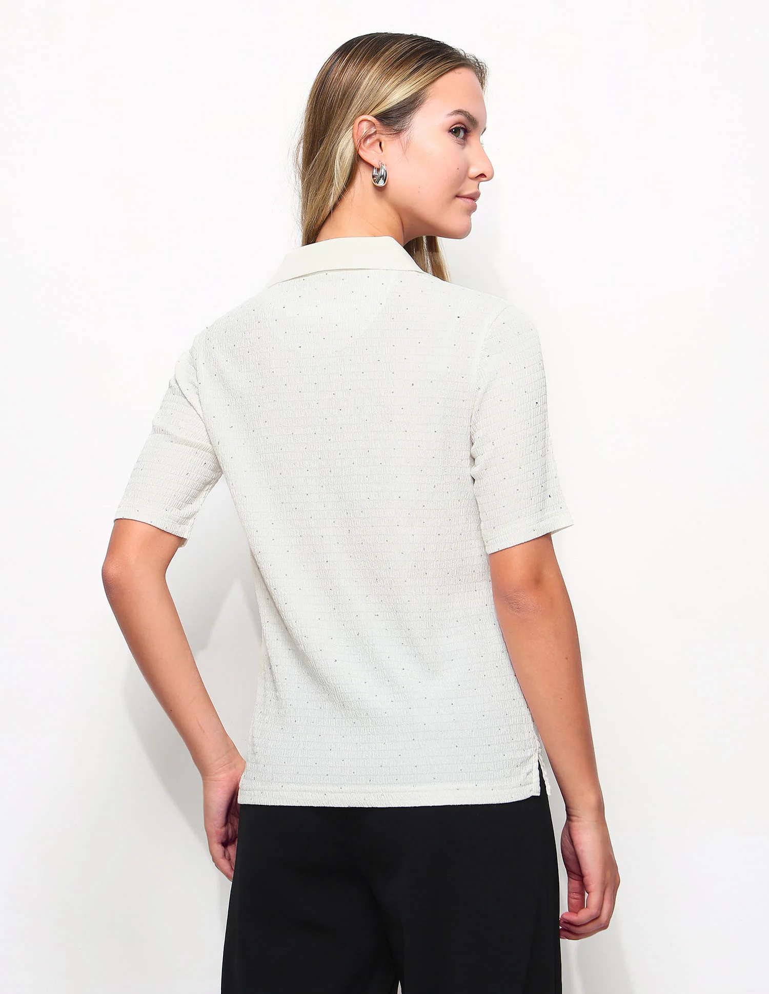 Embellished Textured Polo Shirt - Image 5
