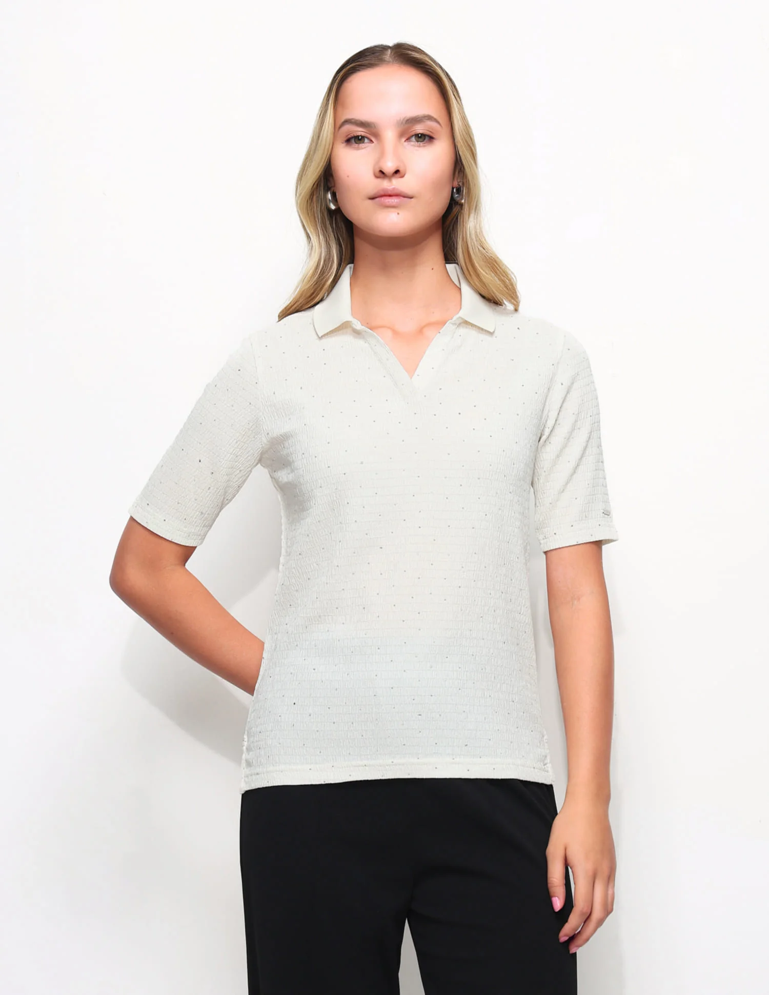 Embellished Textured Polo Shirt - Image 6