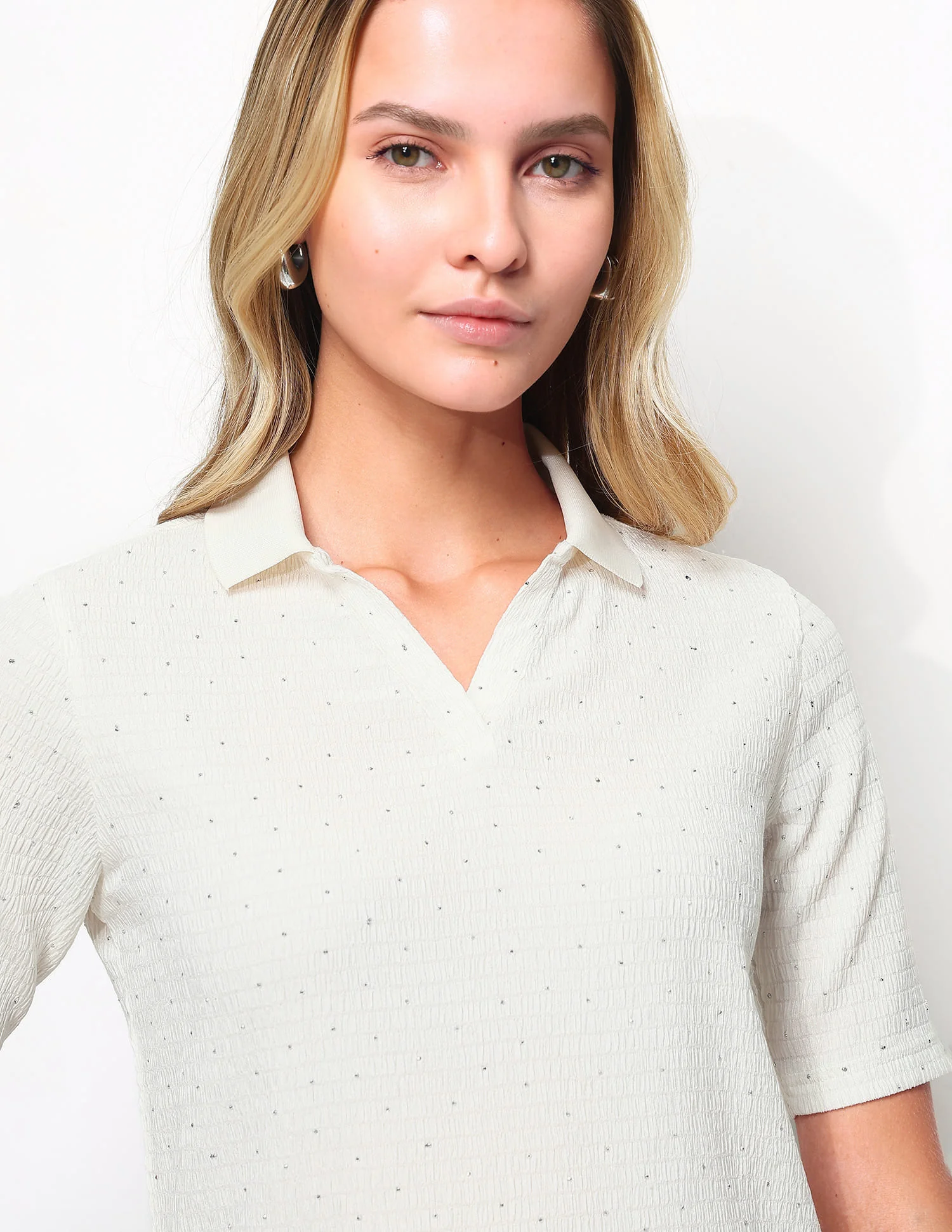 Embellished Textured Polo Shirt - Image 7