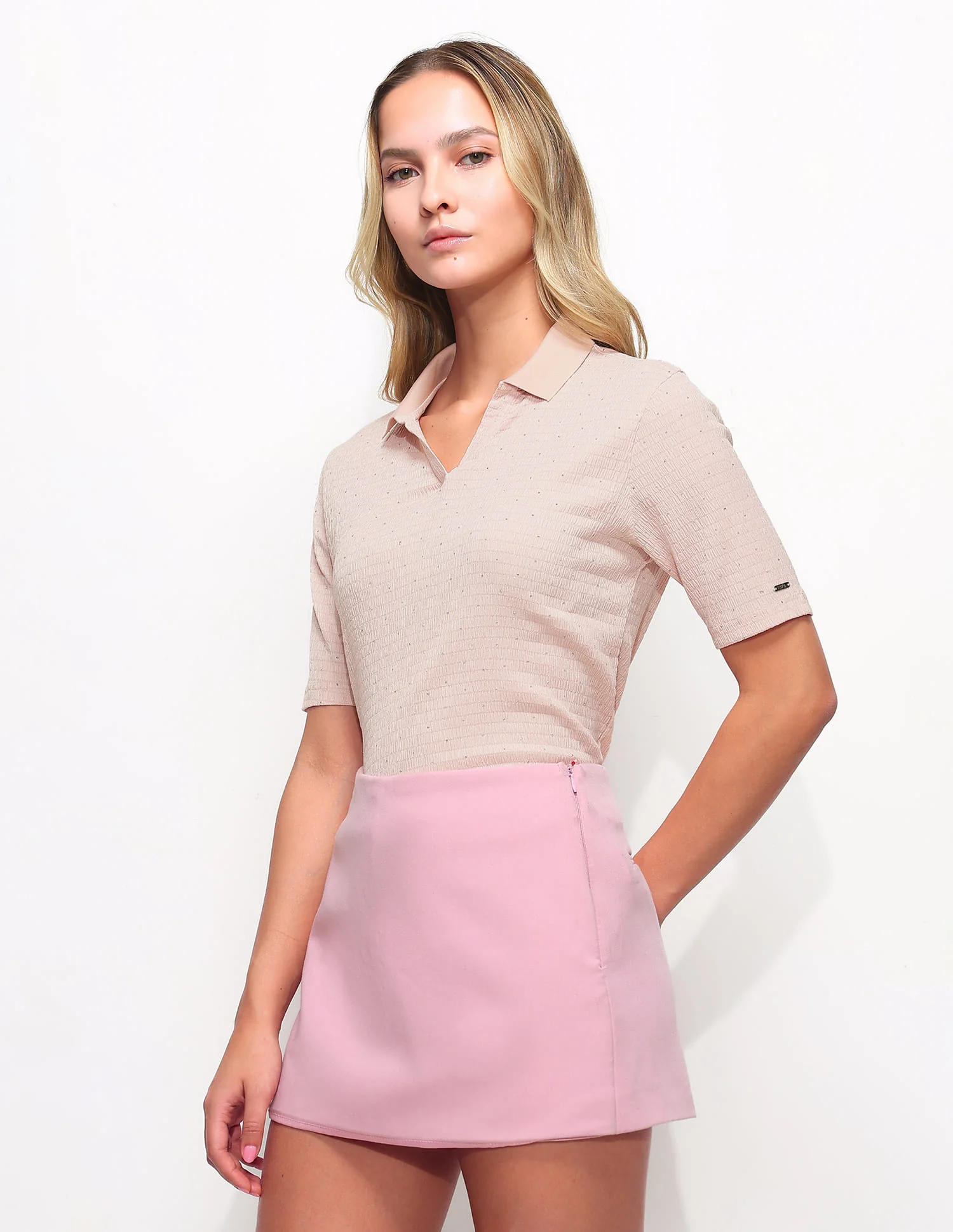 Embellished Textured Polo Shirt - Image 4