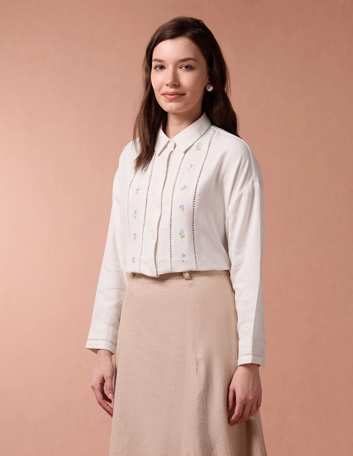 Embroidery Ladder Lace  Shirt - Image 4