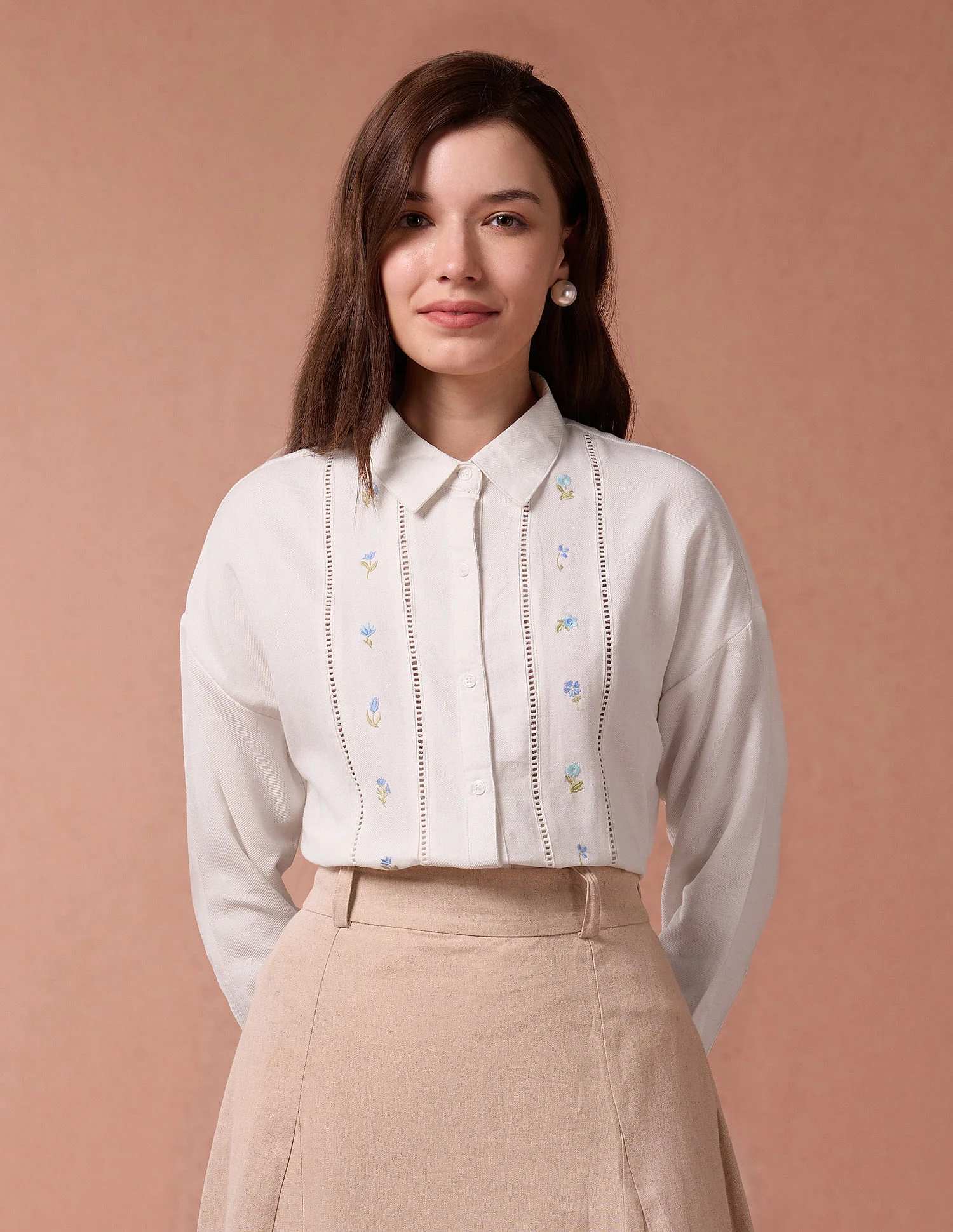 Embroidery Ladder Lace  Shirt - Image 6