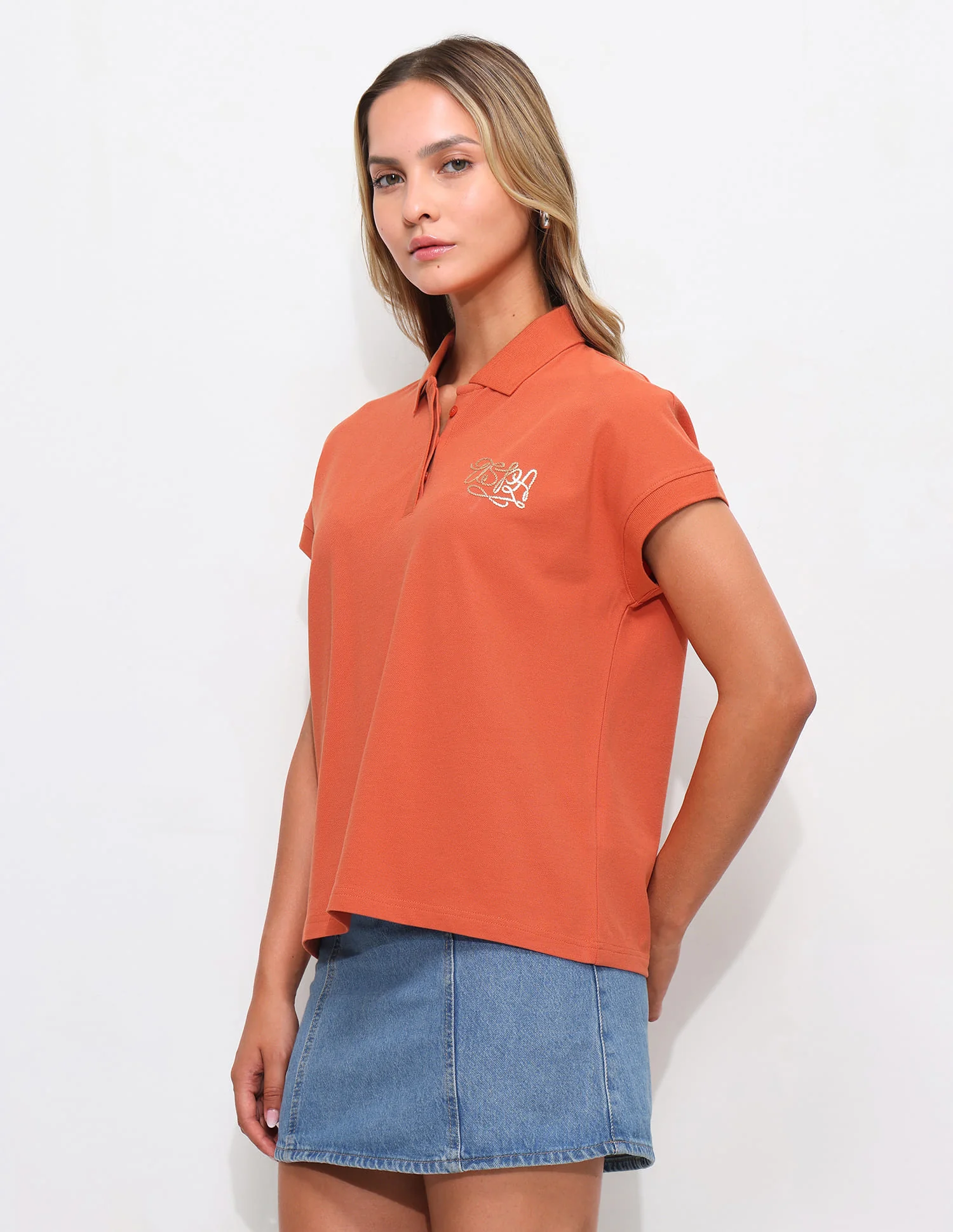 Extended Sleeves Boxy Fit Polo Shirt - Image 4