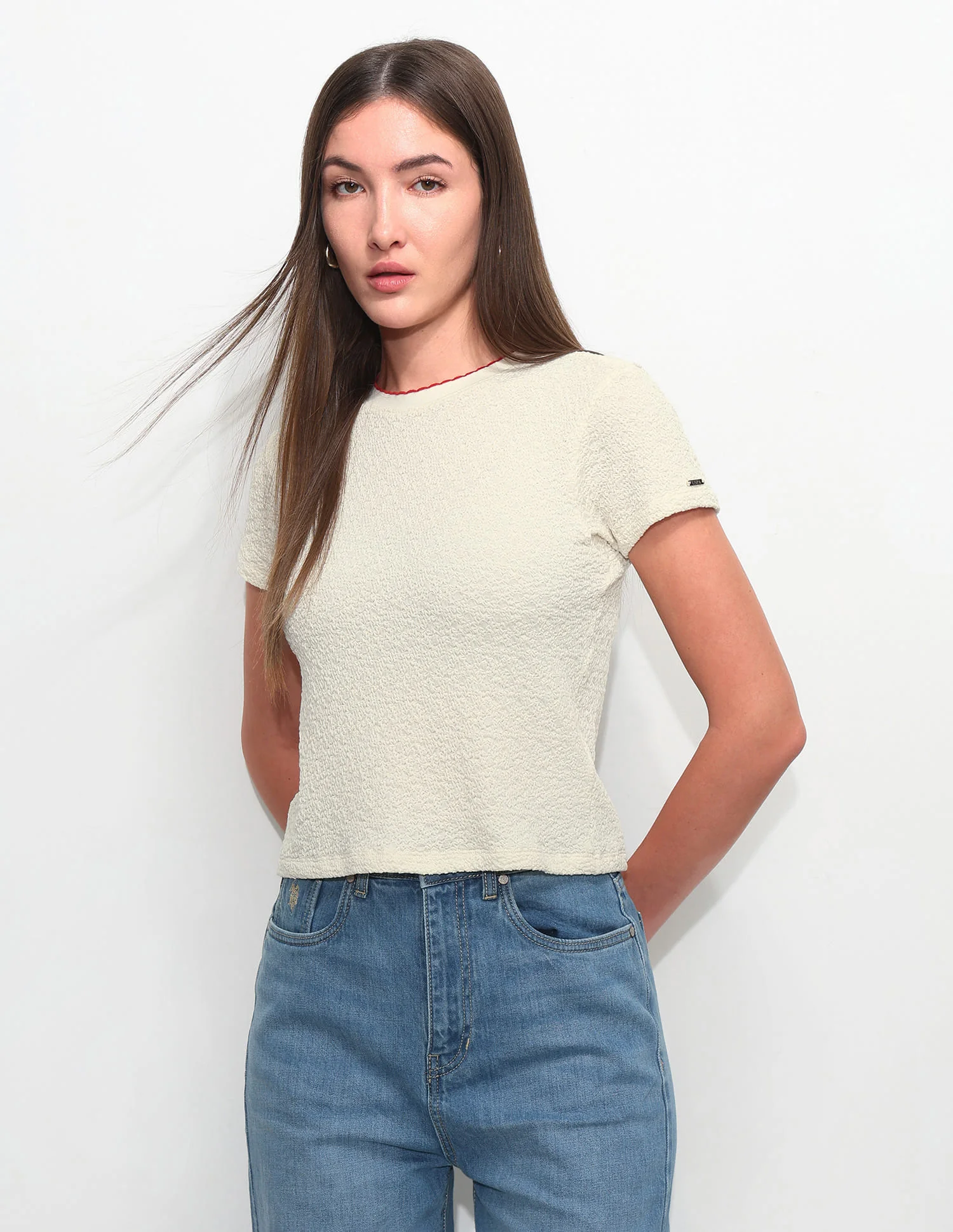 Fitted Textured T-Shirt - Image 6