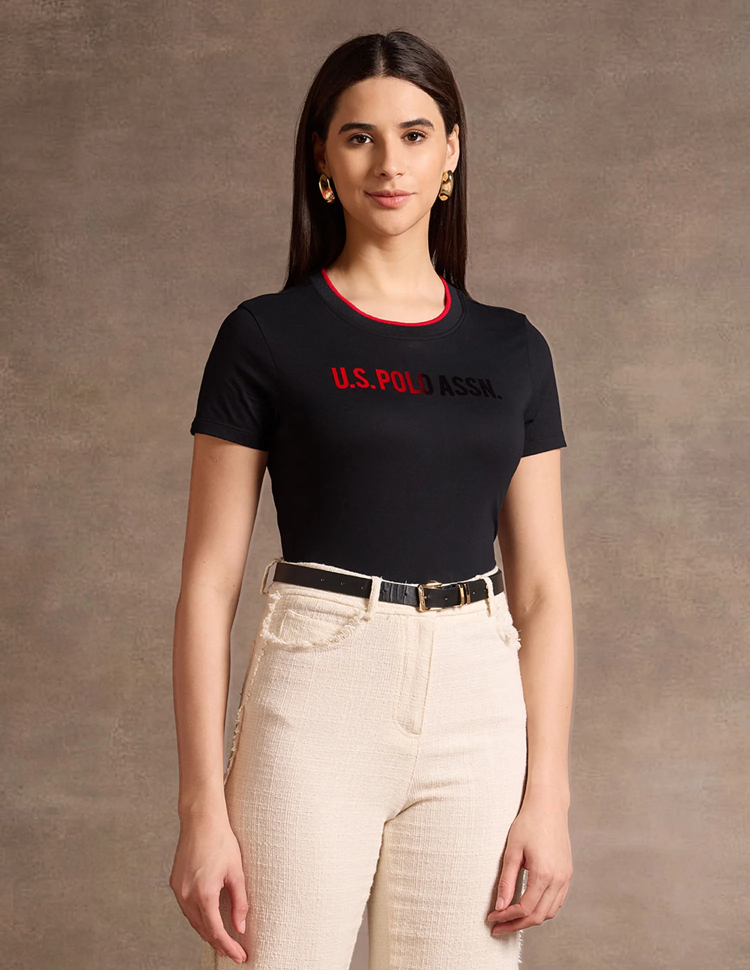 Flock Print Regular Fit T-Shirt