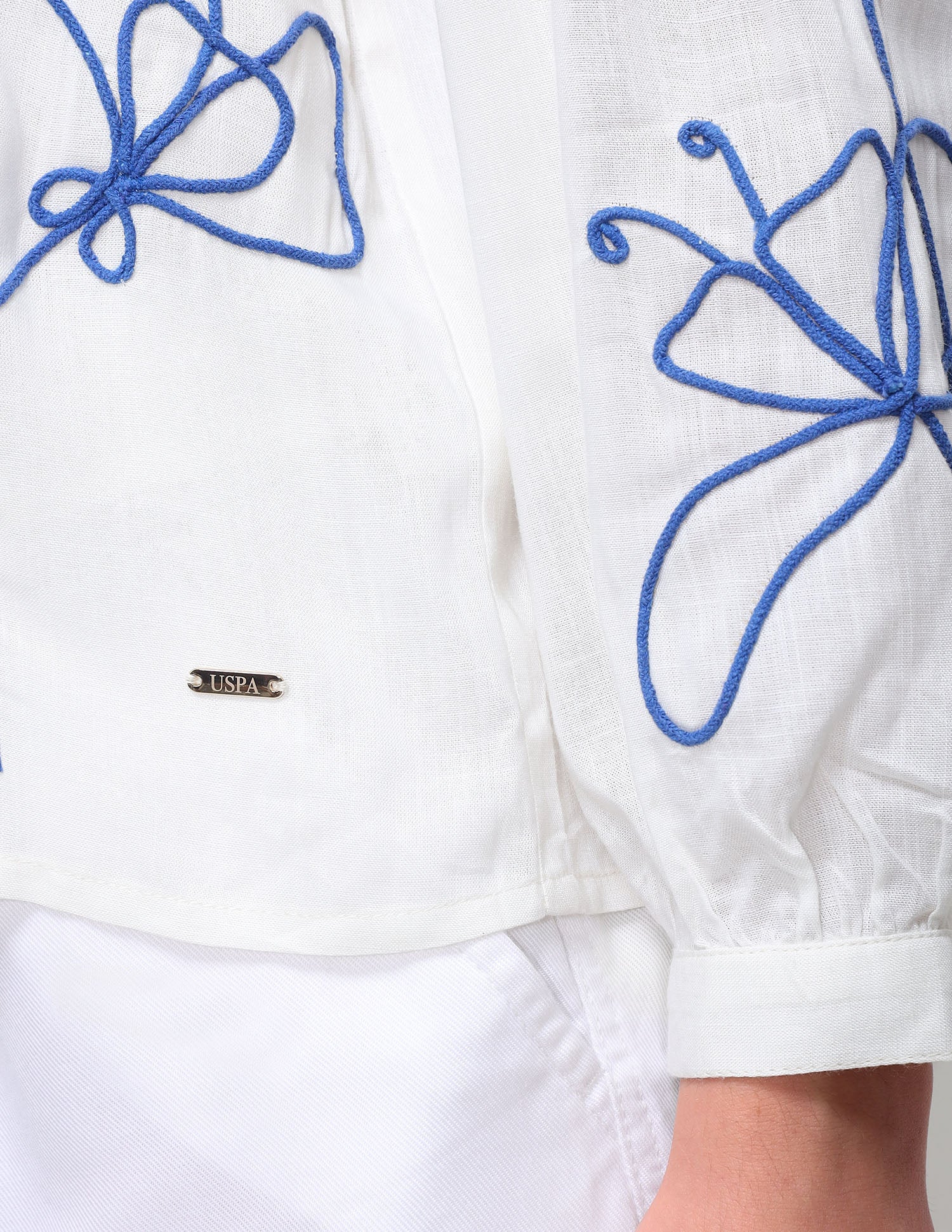 Floral cord embroidered relaxed fit top - Image 10