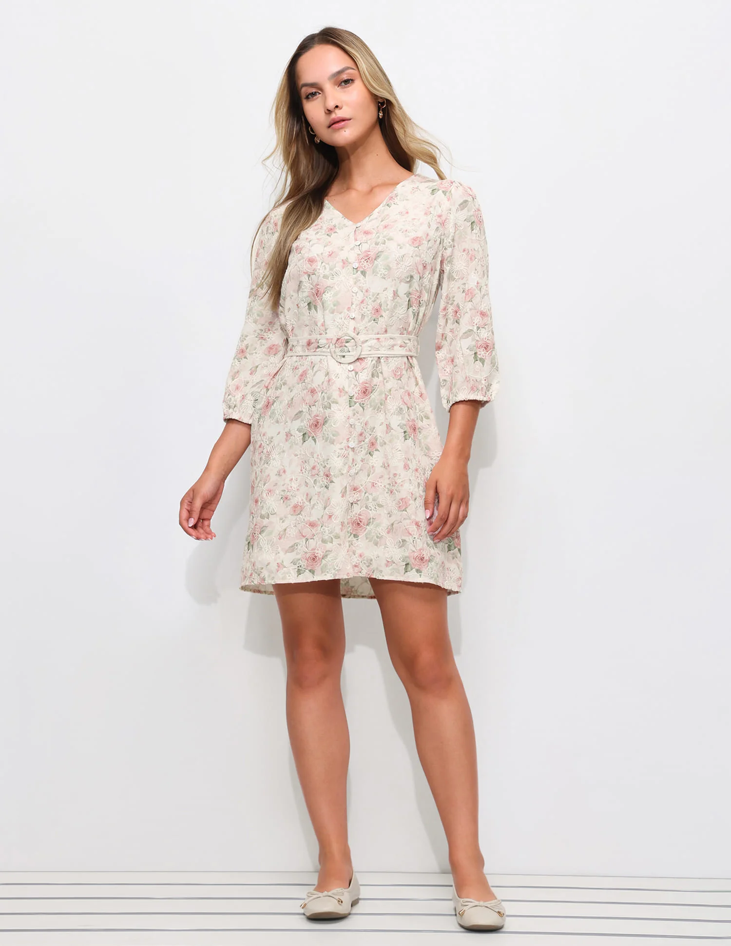 Floral Embroidered Dress - Image 3