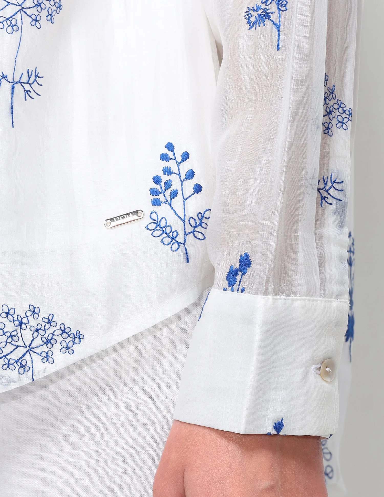 Floral Embroidered Oversized Fit Shirt - Image 11