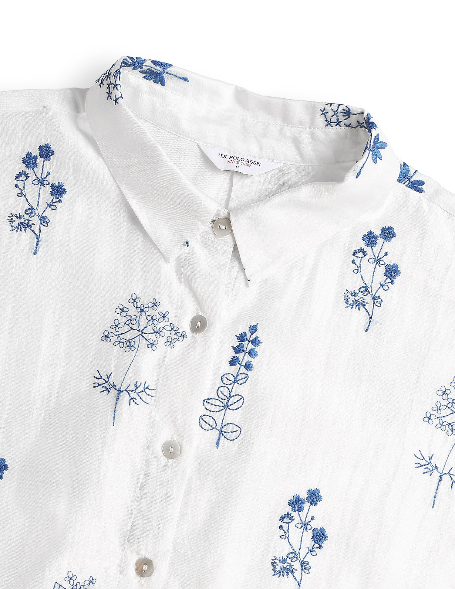 Floral Embroidered Oversized Fit Shirt - Image 9