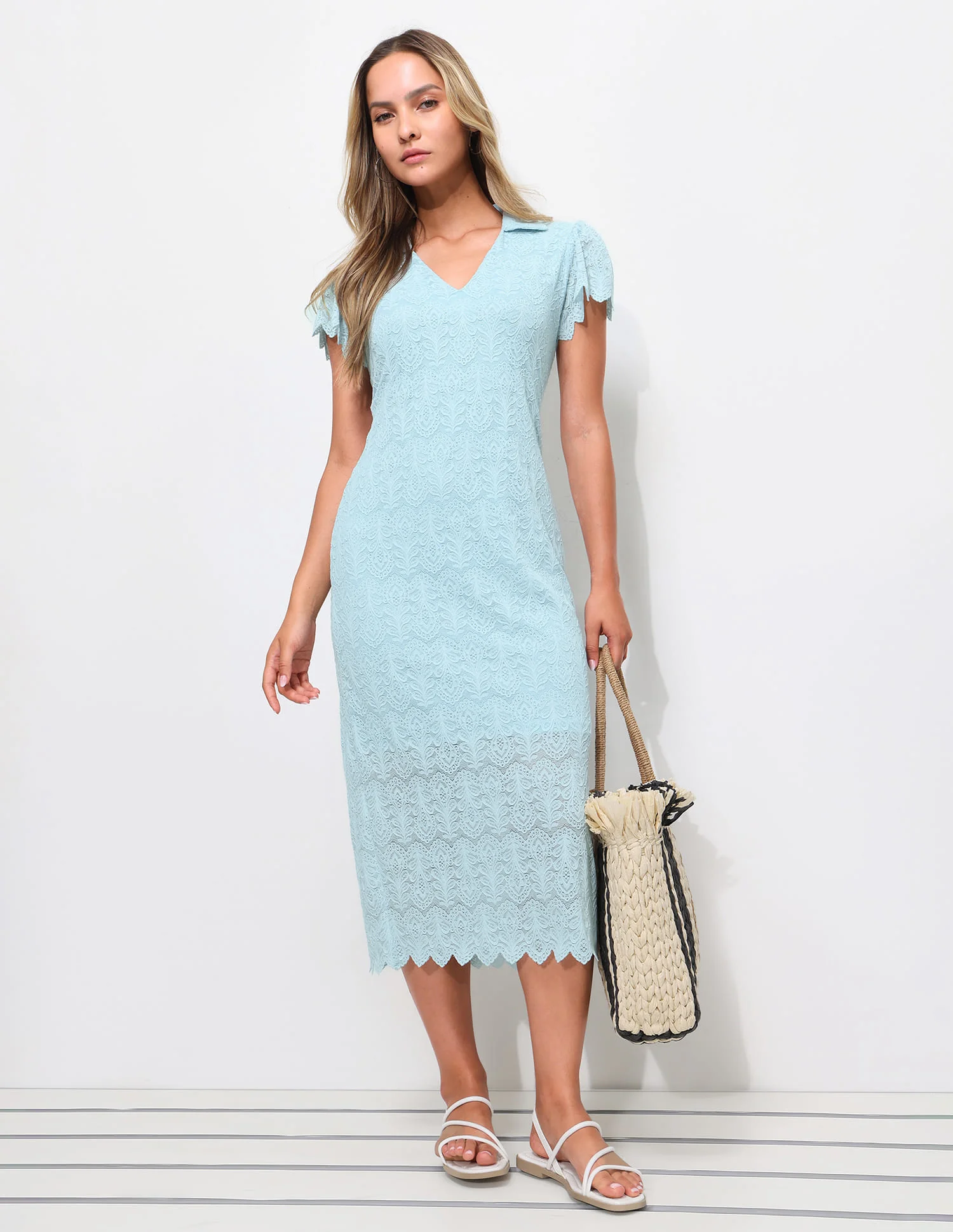 Floral Embroidered Polo Dress