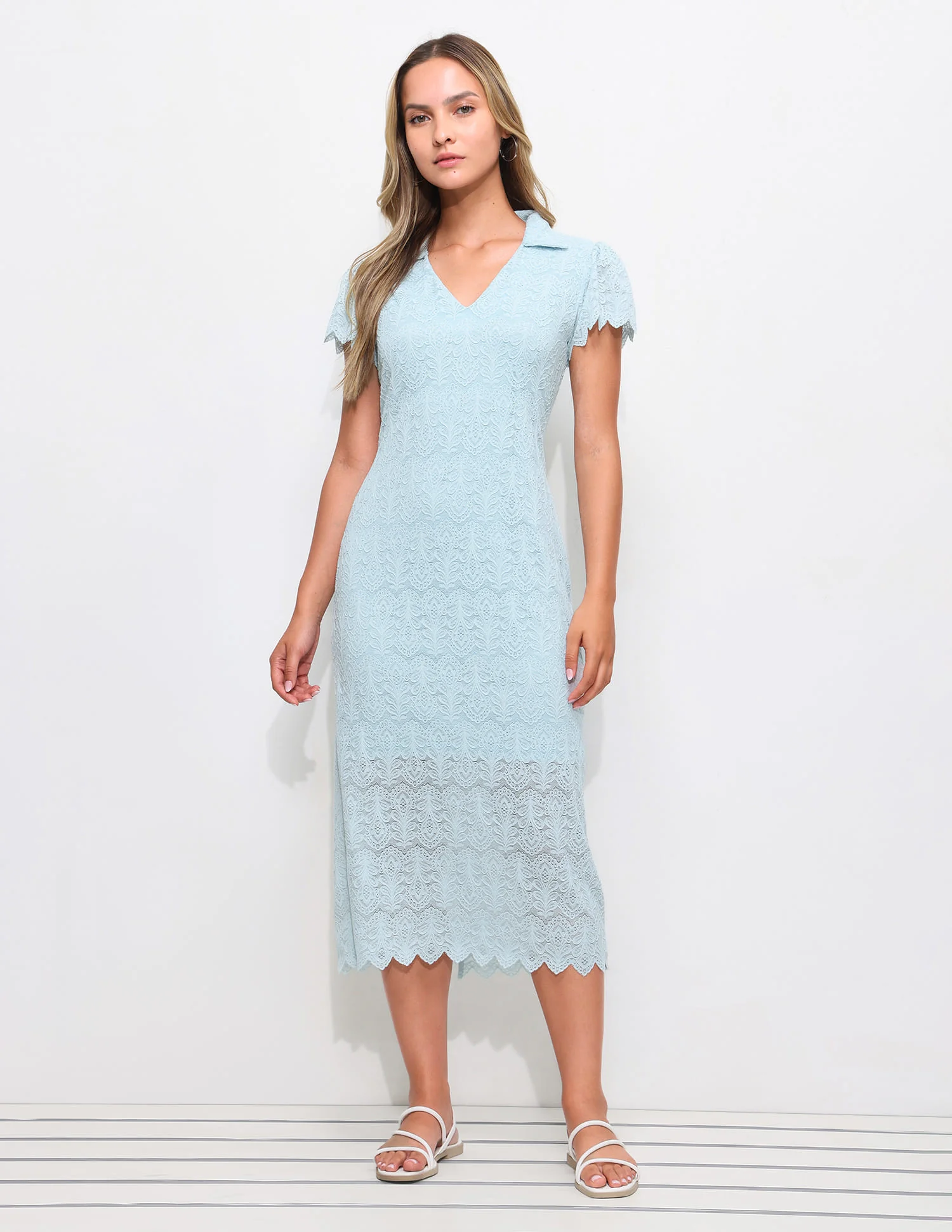 Floral Embroidered Polo Dress - Image 6
