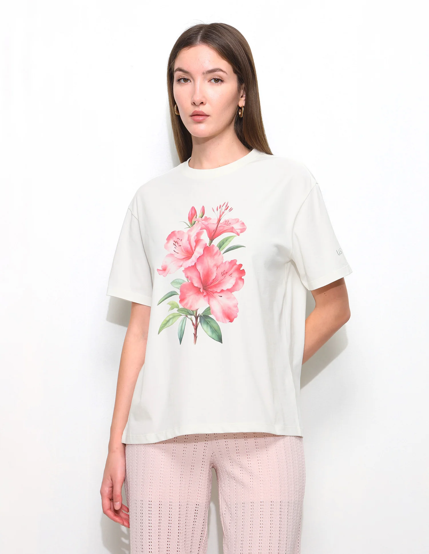 Floral Printed Boxy Fit Crew Neck T-Shirt - Image 6