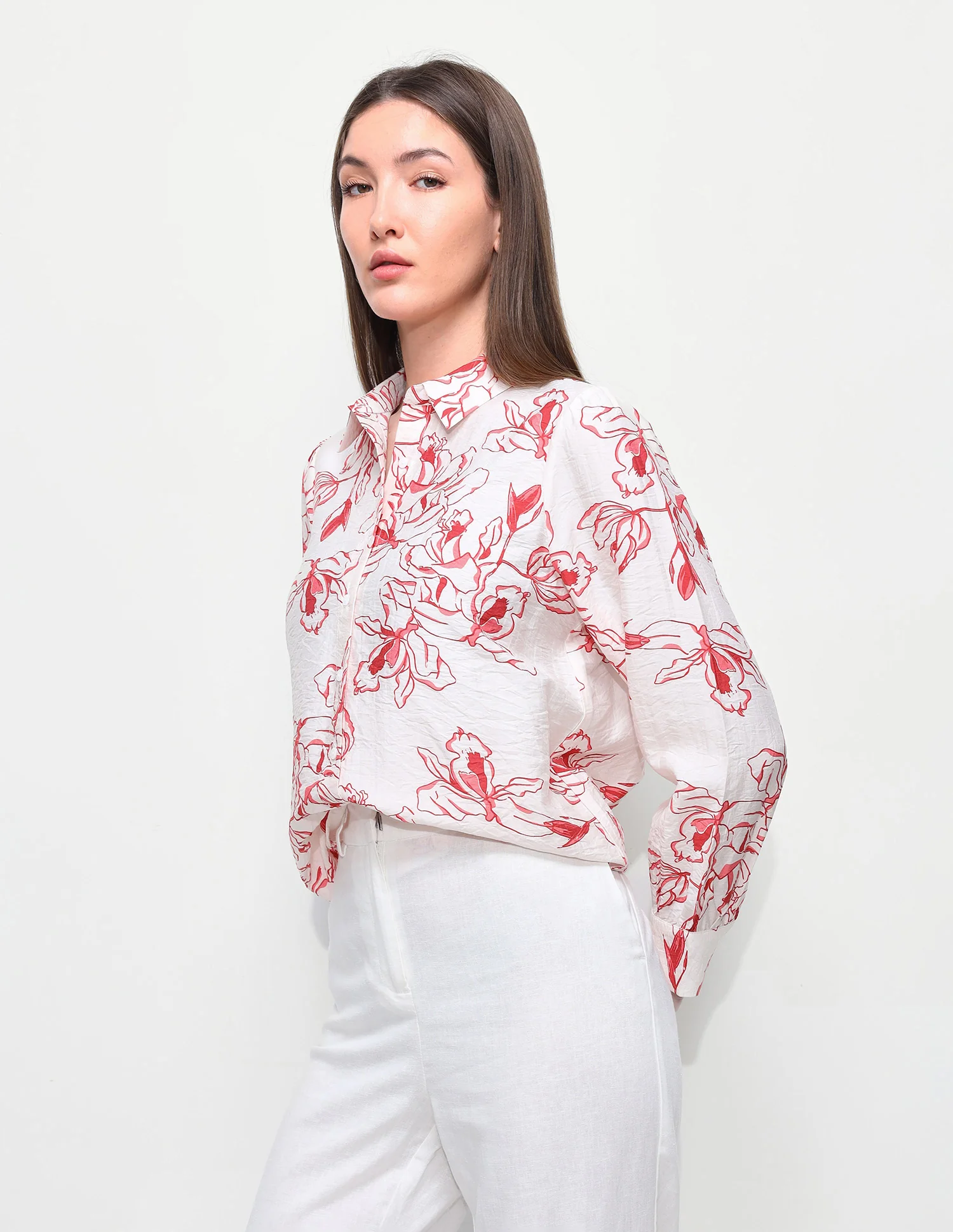 Floral Printed Pattern Relaxed Fit Shirt - Image 4