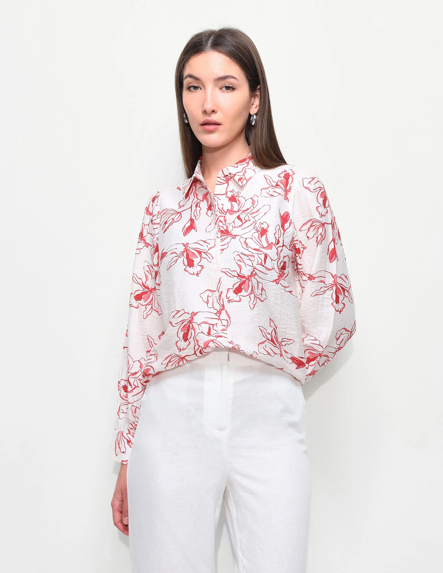 Floral Printed Pattern Relaxed Fit Shirt - Image 6